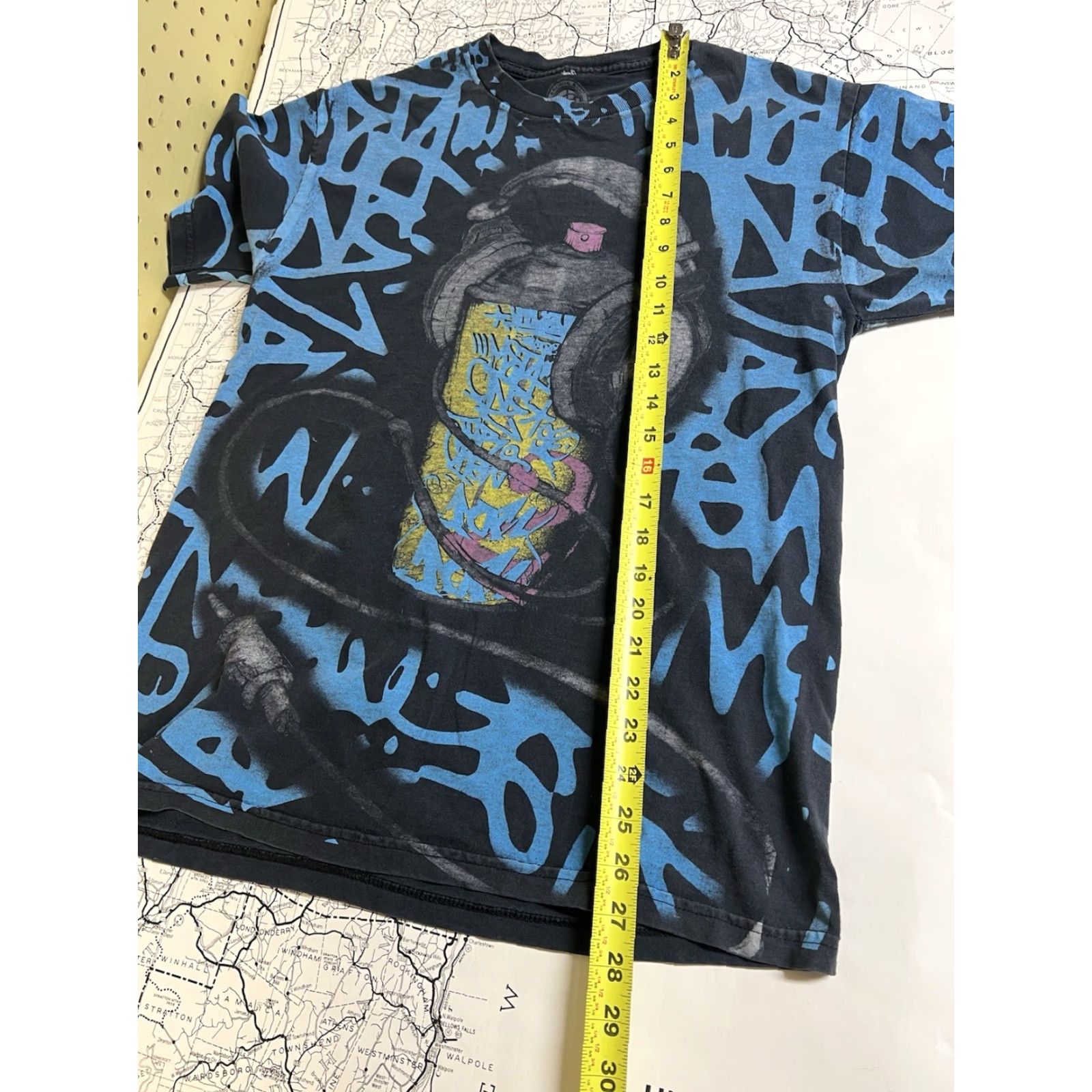 Anchor Blue Anchor Blue T-Shirt Crew Neck Multicolor All over Print Y2K Medium Men Regular Classic Streetwear Spray Paint Size US M / EU 48-50 / 2 - 6 Thumbnail