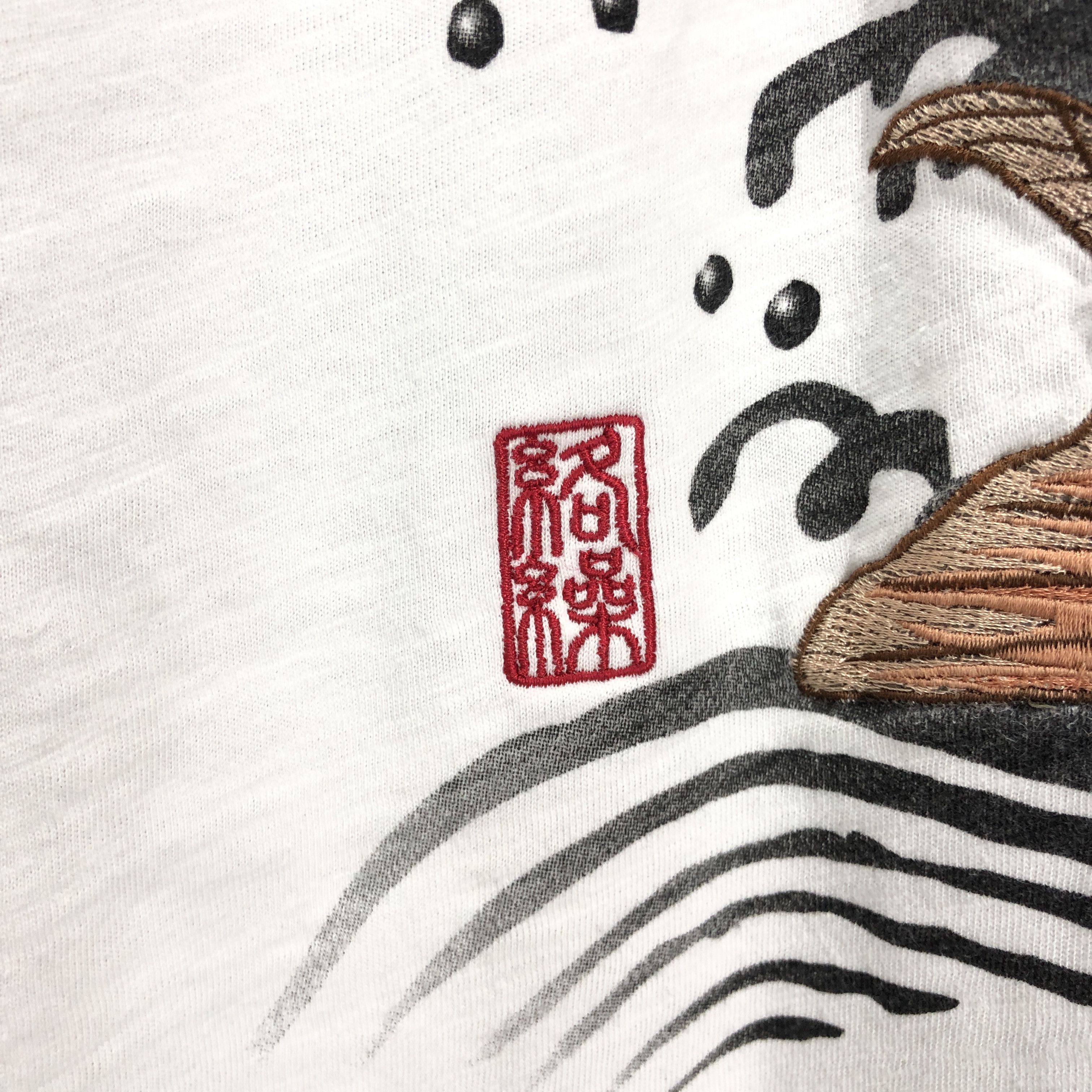 Japanese Brand KARAKURI Embroidery Koi Rare Triple Pocket L/S Tees #1583/01 Size US M / EU 48-50 / 2 - 3 Thumbnail