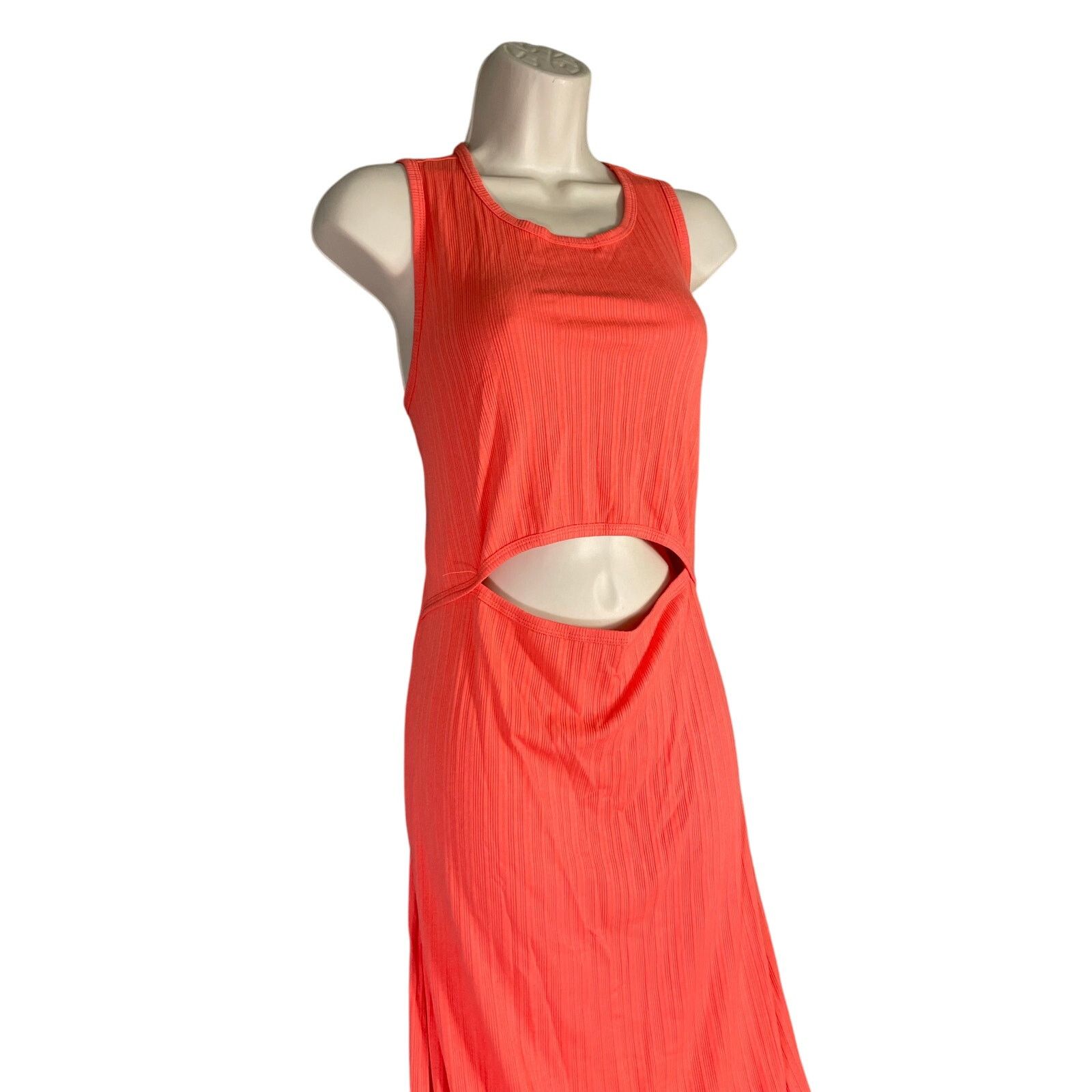 Other Fashion Nova Women's 1X Orange Cutout Ribbed Bodycon Dress Size XL / US 12-14 / IT 48-50 - 1 Thumbnail