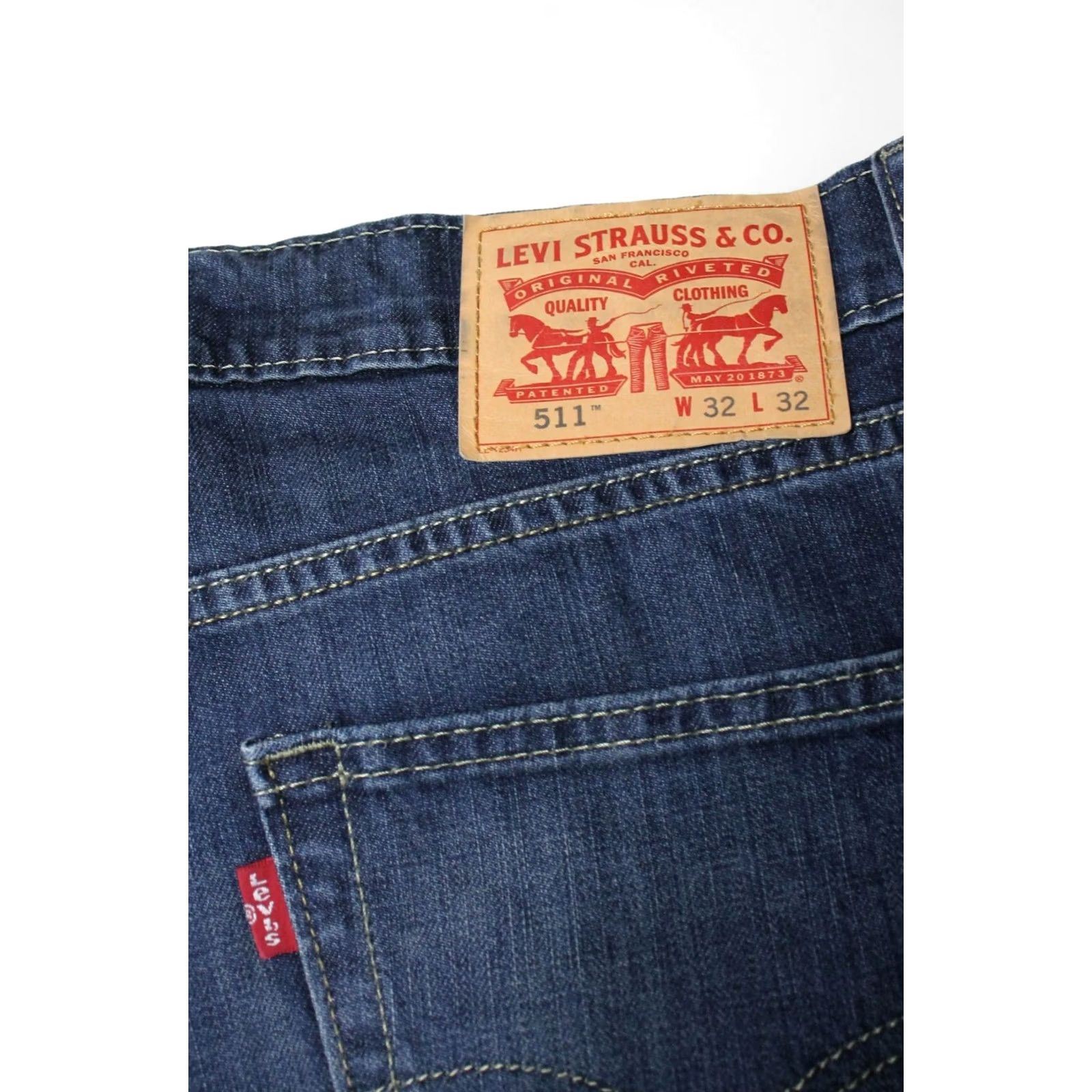 Levi's LEVI'S 511 Jeans Men's W32/L32 Denim Blue Faded Whiskered Zip Fly Regular Fit Tapered Style Jeans Size US 32 / EU 48 - 6 Thumbnail