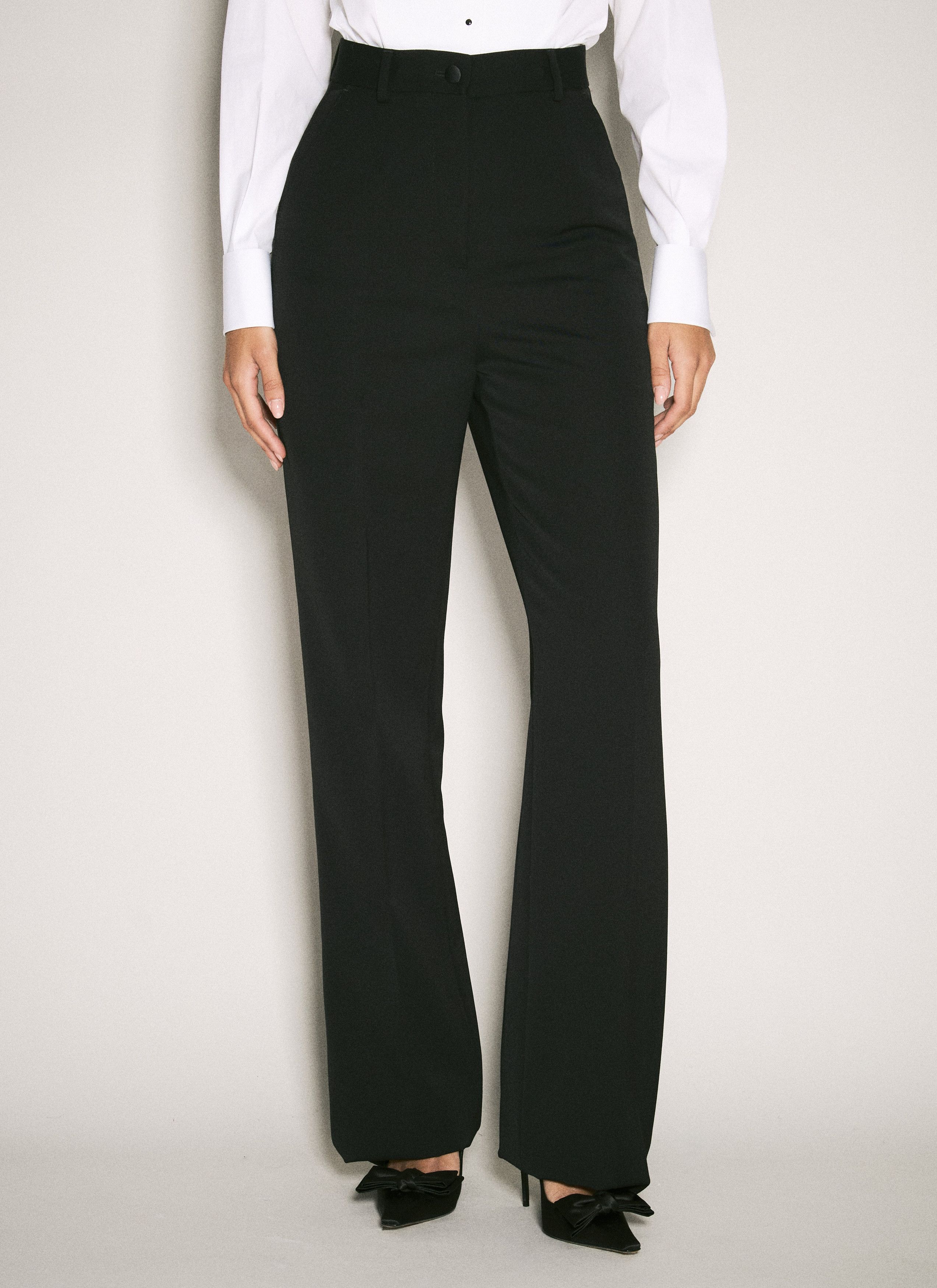 Dolce & Gabbana Wool Gabardine Tuxedo Pants Size 28" / US 6 / IT 42 - 1 Thumbnail