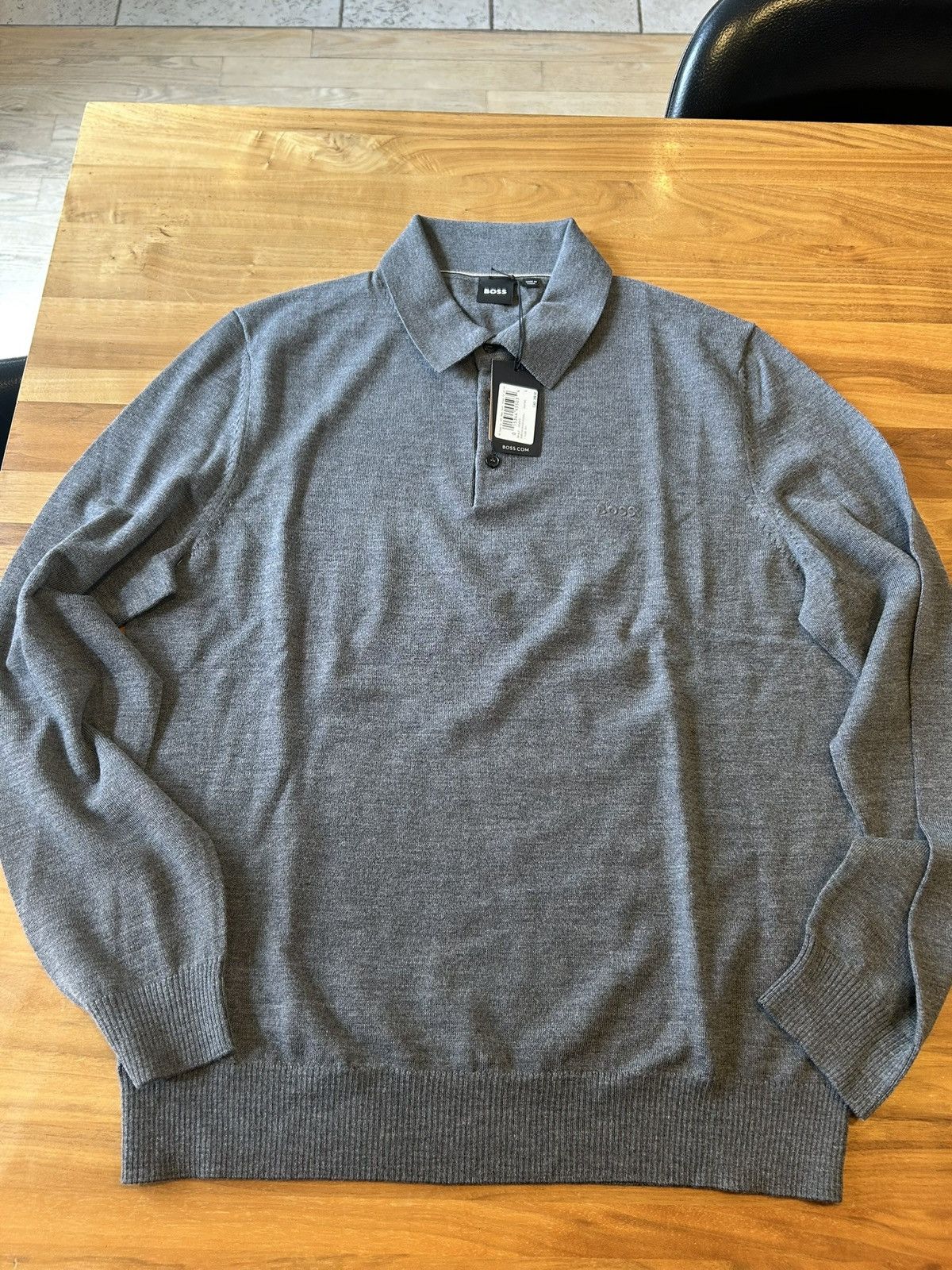 Hugo Boss Hugo Boss longsleeve knit polo in Grey Size US L / EU 52-54 / 3 - 2 Thumbnail