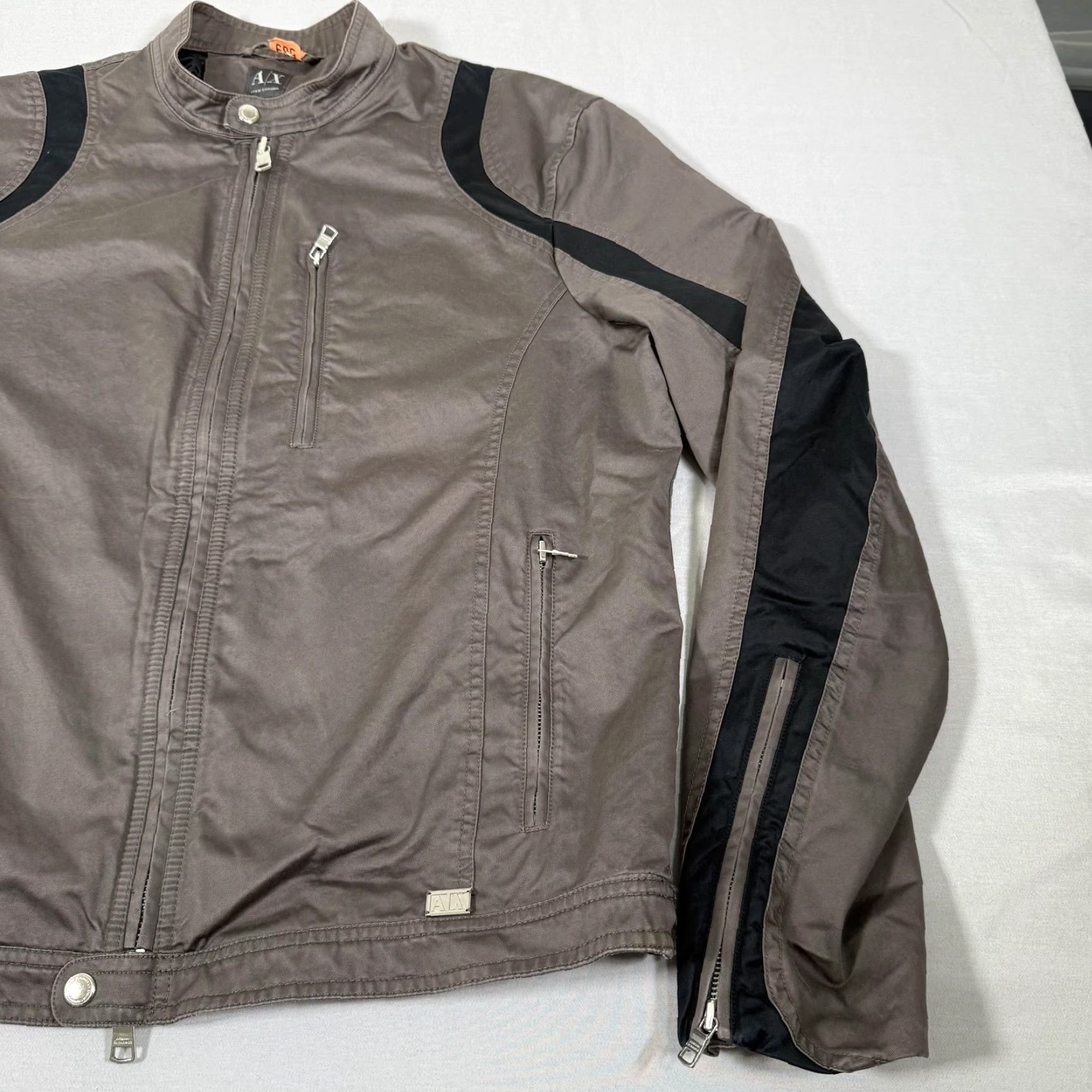 Armani Exchange Armani Exchange Jacket Mens XL Gray Cafe Racer Motorcycle Moto Zip Up Lined Size US XL / EU 56 / 4 - 4 Thumbnail