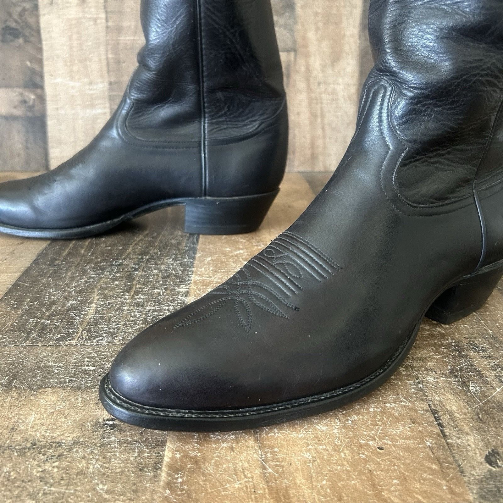 Tony Lama Tony Lama Vintage Black Western Cowboy Boots Mens 11.5 B Size US 11.5 / EU 44-45 - 9 Thumbnail