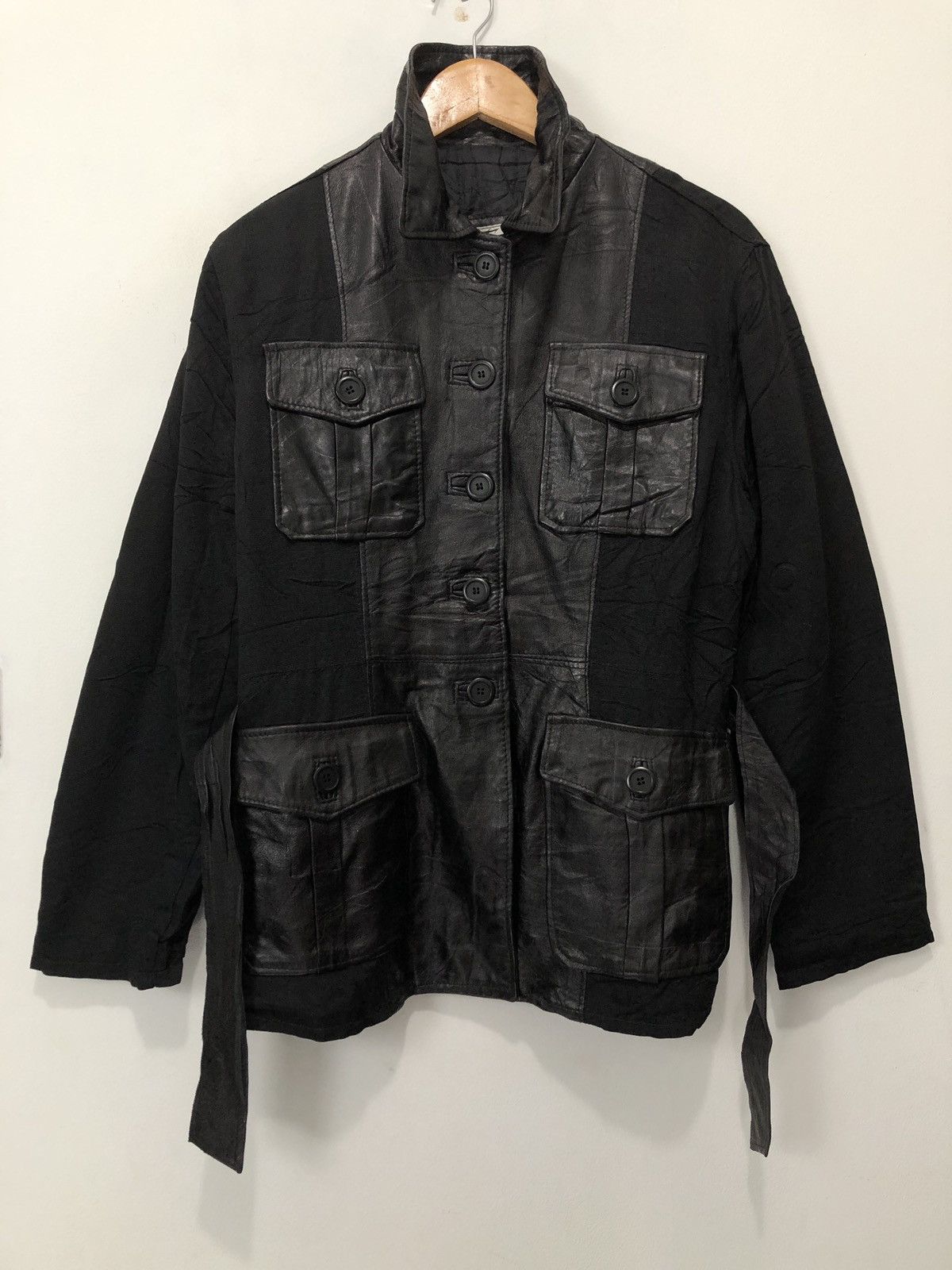 Vintage Vintage Thalia Rayon Cowhide Leather Jacket Made In Italy Size US M / EU 48-50 / 2 - 1 Thumbnail