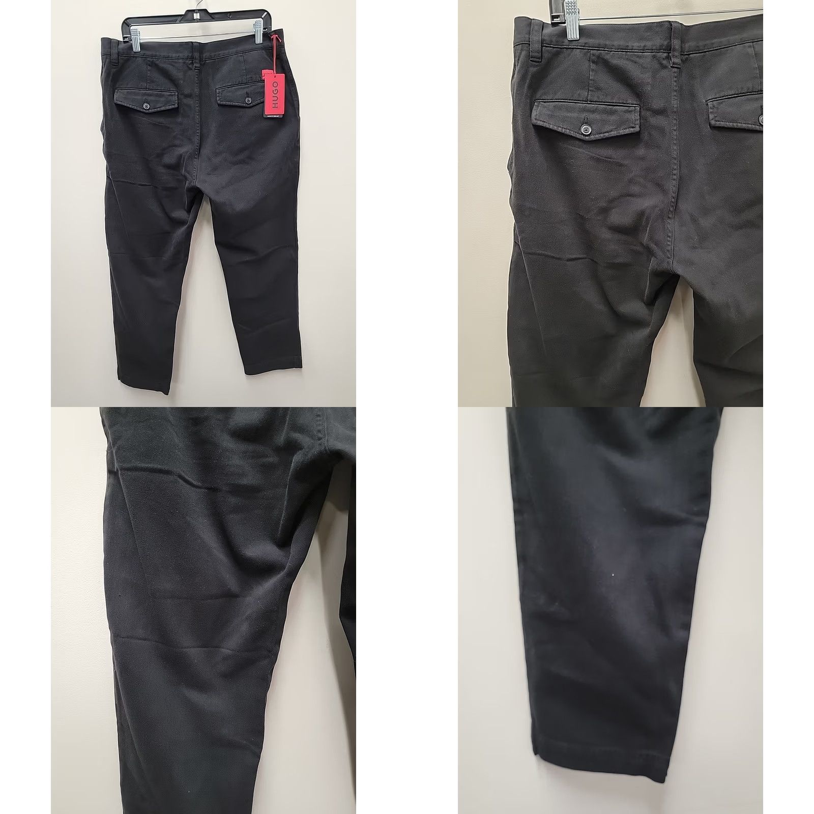 Hugo Boss VINTAGE? No. Hugo Boss Pants Chinos Black 34x32 Mens Regular Cotton Flat Front Straight Inseam 32 in Zip Button NWT Neck? Size US 34 / EU 50 - 8 Thumbnail