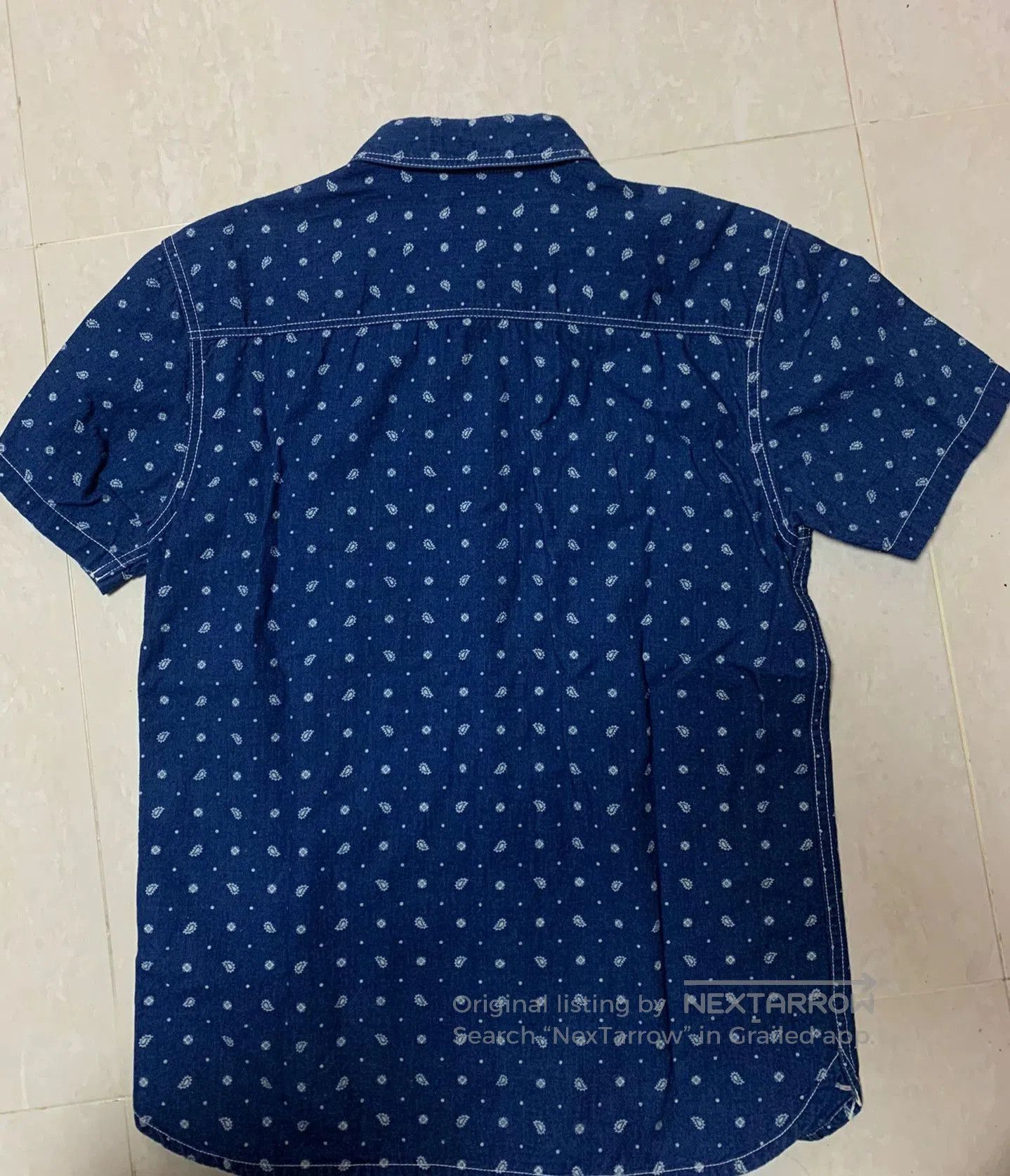 The Flat Head THE FLAT HEAD Indigo Bandana Short. Size US XXS / EU 40 - 2 Thumbnail