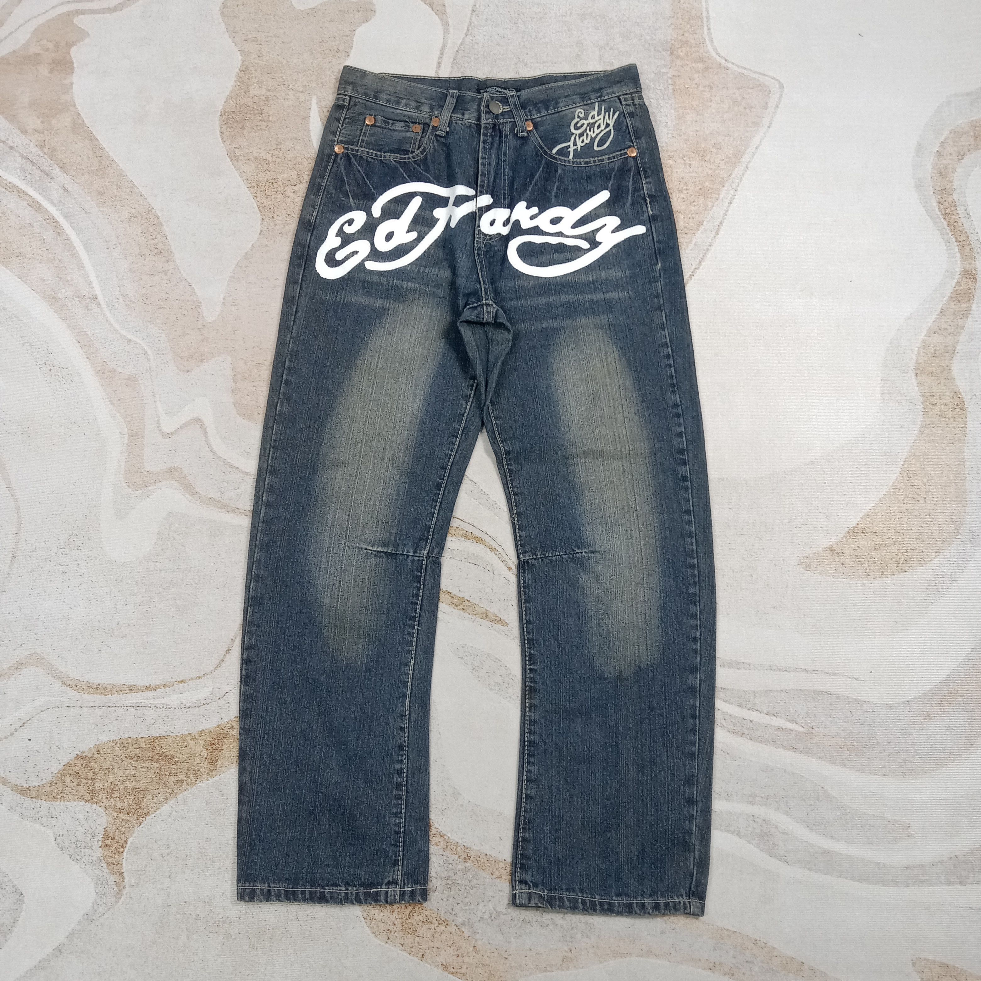 Ed Hardy Ed Hardy by Christian Audigier Baggy Denim Jeans C272N1 Size US 31 - 6 Thumbnail