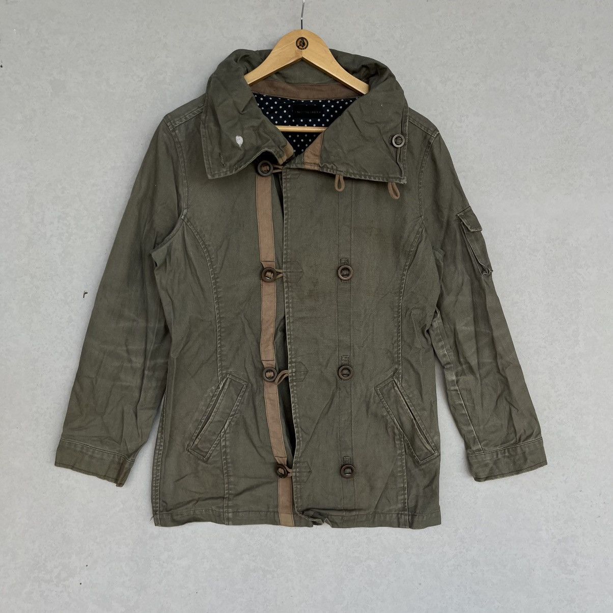 Other Vintage Khaki Green Jacket With Polka Dot Lining Size M Size US M / EU 48-50 / 2 - 1 Thumbnail