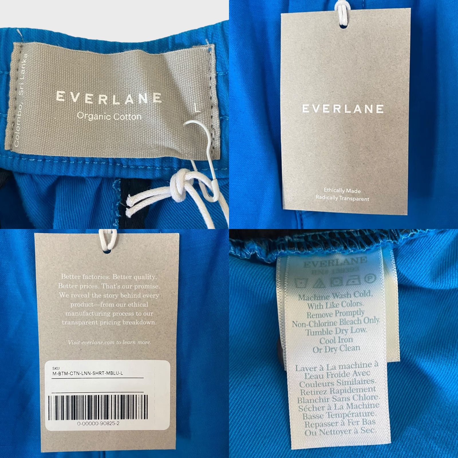 Everlane VINTAGE Everlane Cargo Shorts Men Large Organic Cotton Linen Blend Blue Casual Outdoor New Size US 33 - 8 Thumbnail