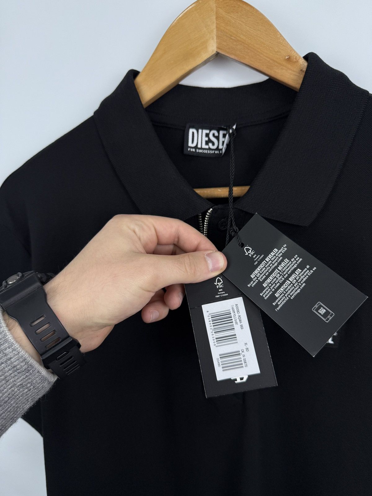 Diesel 🇺🇸❗️NEW Diesel Classic Zip Polo T-Shirt Opium Style Rare Size US XL / EU 56 / 4 - 10 Thumbnail