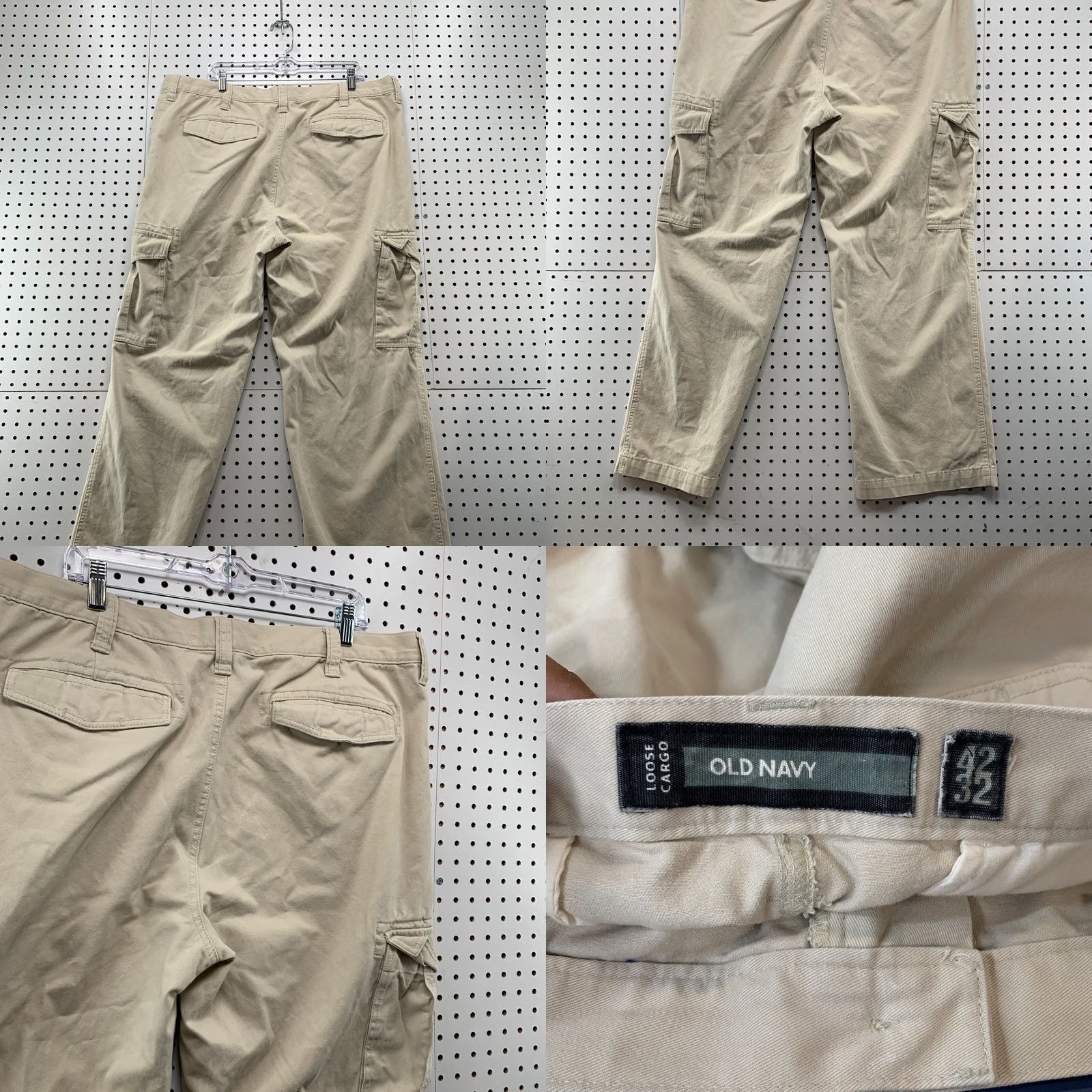 Old Navy VINTAGE Old Navy Cargo Pants Mens 42x32 Beige Loose Utility Pocket Skateboard Pants Mens Beige Cargo Pants Size US 42 / EU 58 - 8 Thumbnail