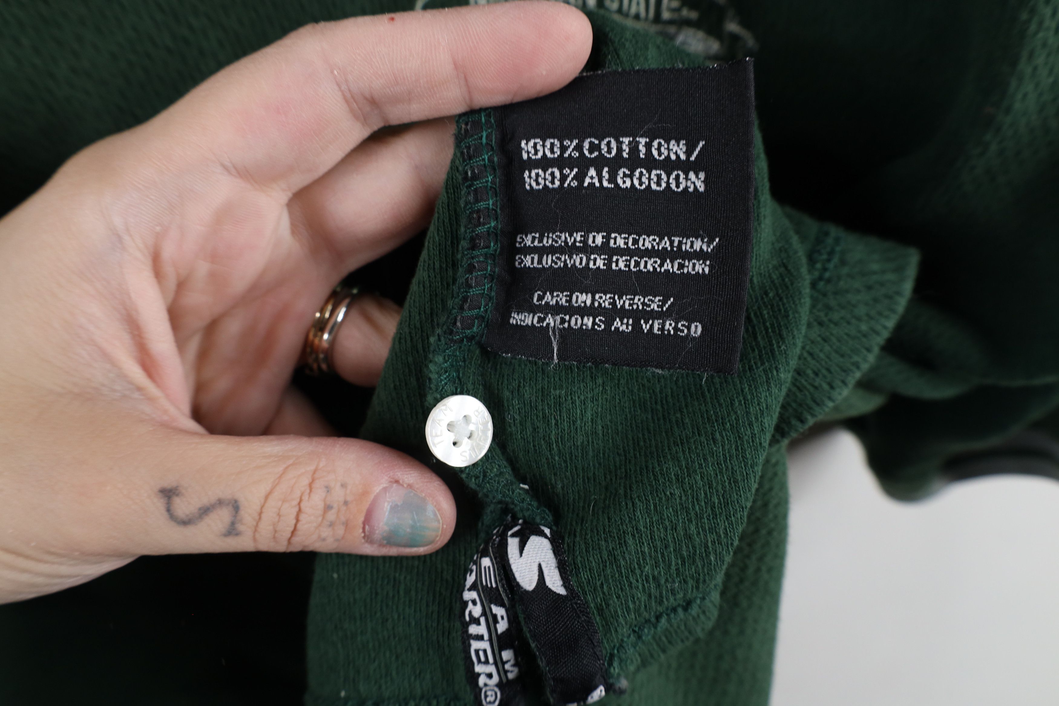 Starter × Vintage Vintage 90s Starter Out Michigan State University Polo Shirt Size US XXL / EU 58 / 5 - 9 Thumbnail