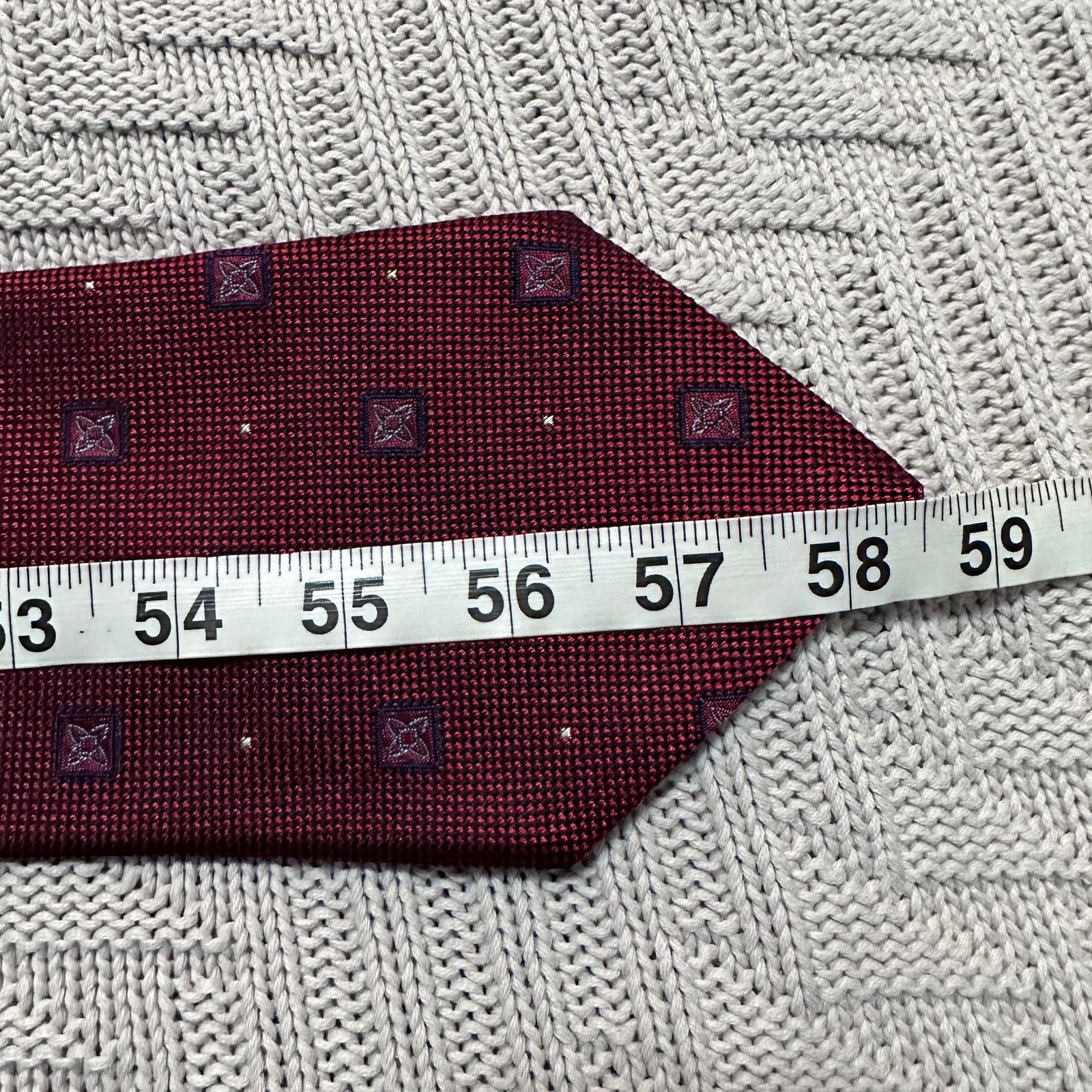 Tommy Hilfiger Tommy Hilfiger maroon geometric floral silk tie Size ONE SIZE - 4 Thumbnail