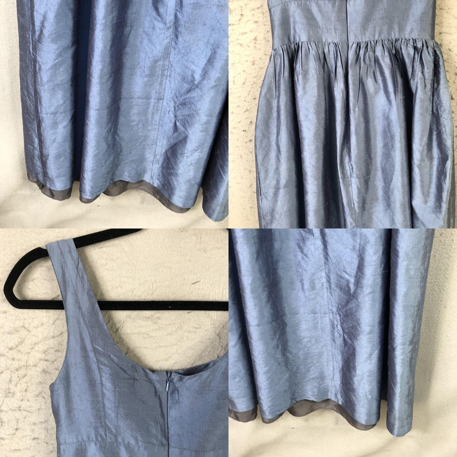 Vintage Lula Kate Dress Womens 4 Blue Silk Maxi Scoop Neck Sleeveless Formal Gown Size S / US 4 / IT 40 - 10 Thumbnail