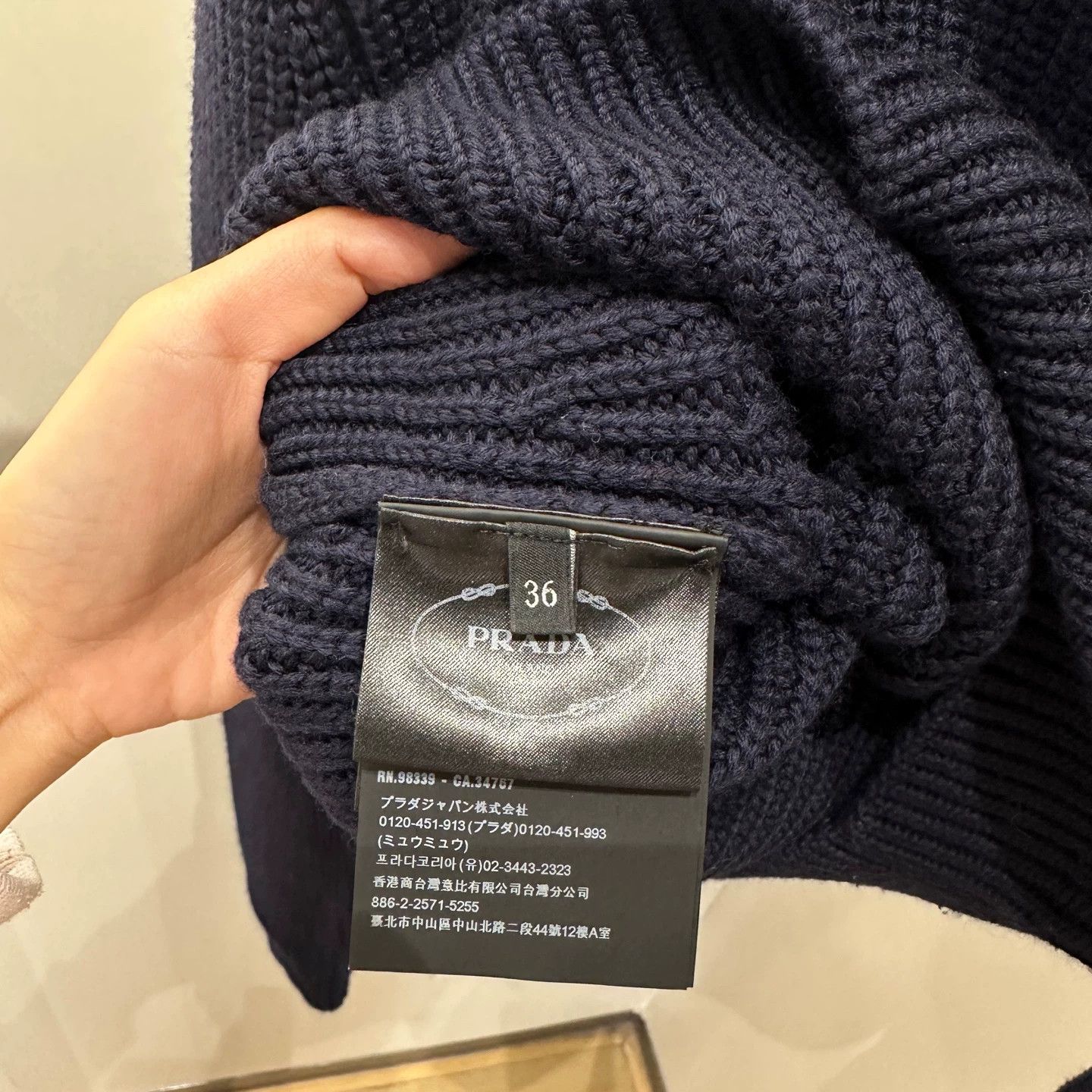 Prada Prada 25ss navy gold button sweater 36 NWT Size XS / US 0-2 / IT 36-38 - 6 Thumbnail