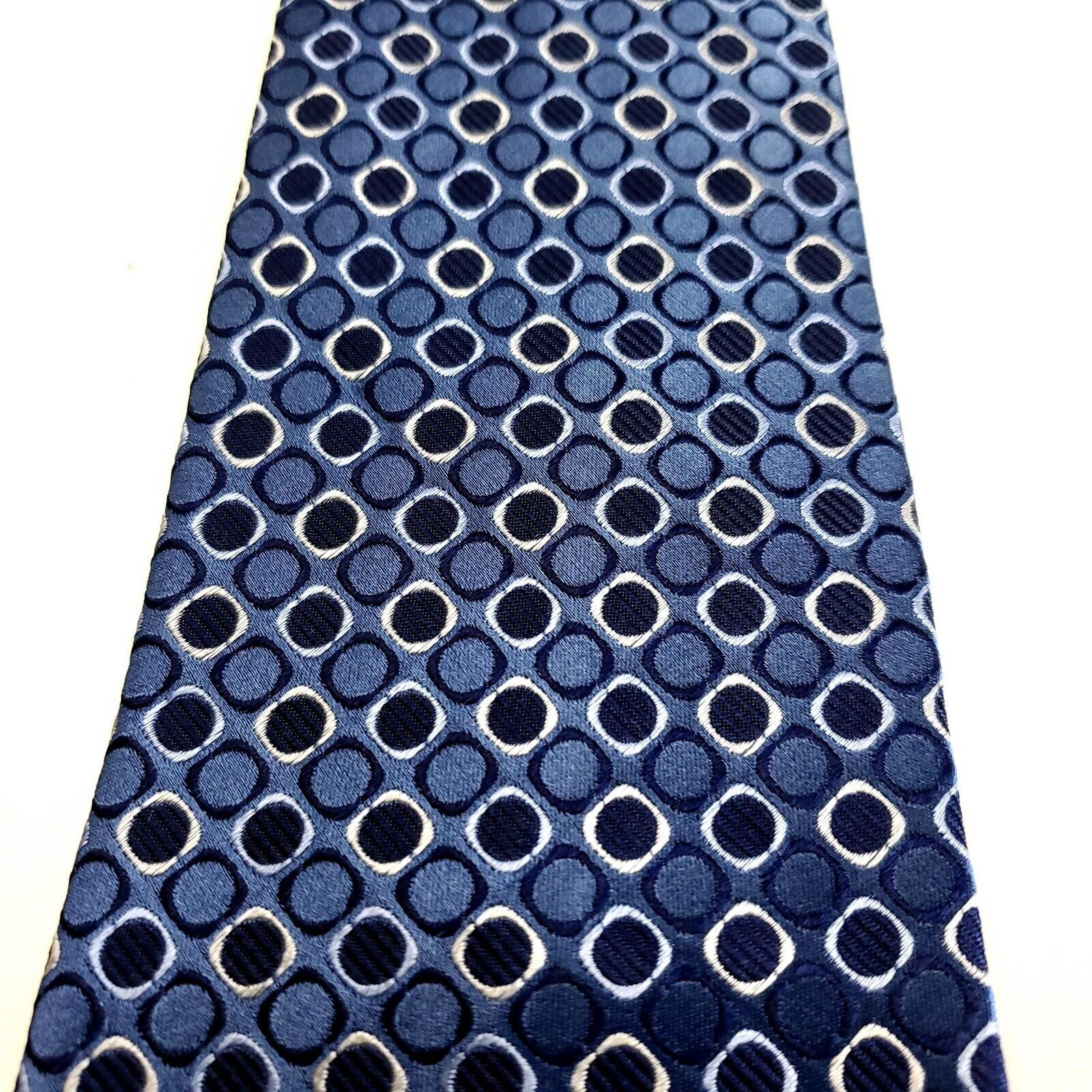Liz Claiborne Concepts Claiborne Blue Geometric Woven Silk Tie Size ONE SIZE - 2 Thumbnail
