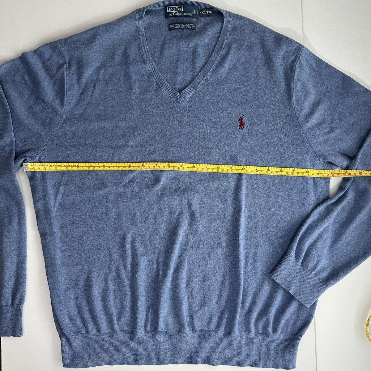 Polo Ralph Lauren Vintage Ralph Lauren Men Sweater V Neck Long Sleeve Blue XXL Size US XXL / EU 58 / 5 - 7 Thumbnail