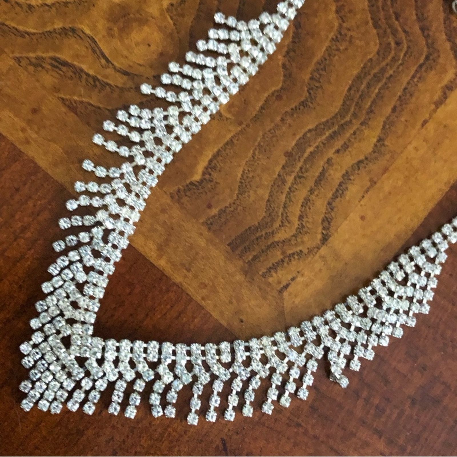 Jewelry Elegant clear rhinestone fringe necklace Size ONE SIZE - 10 Thumbnail