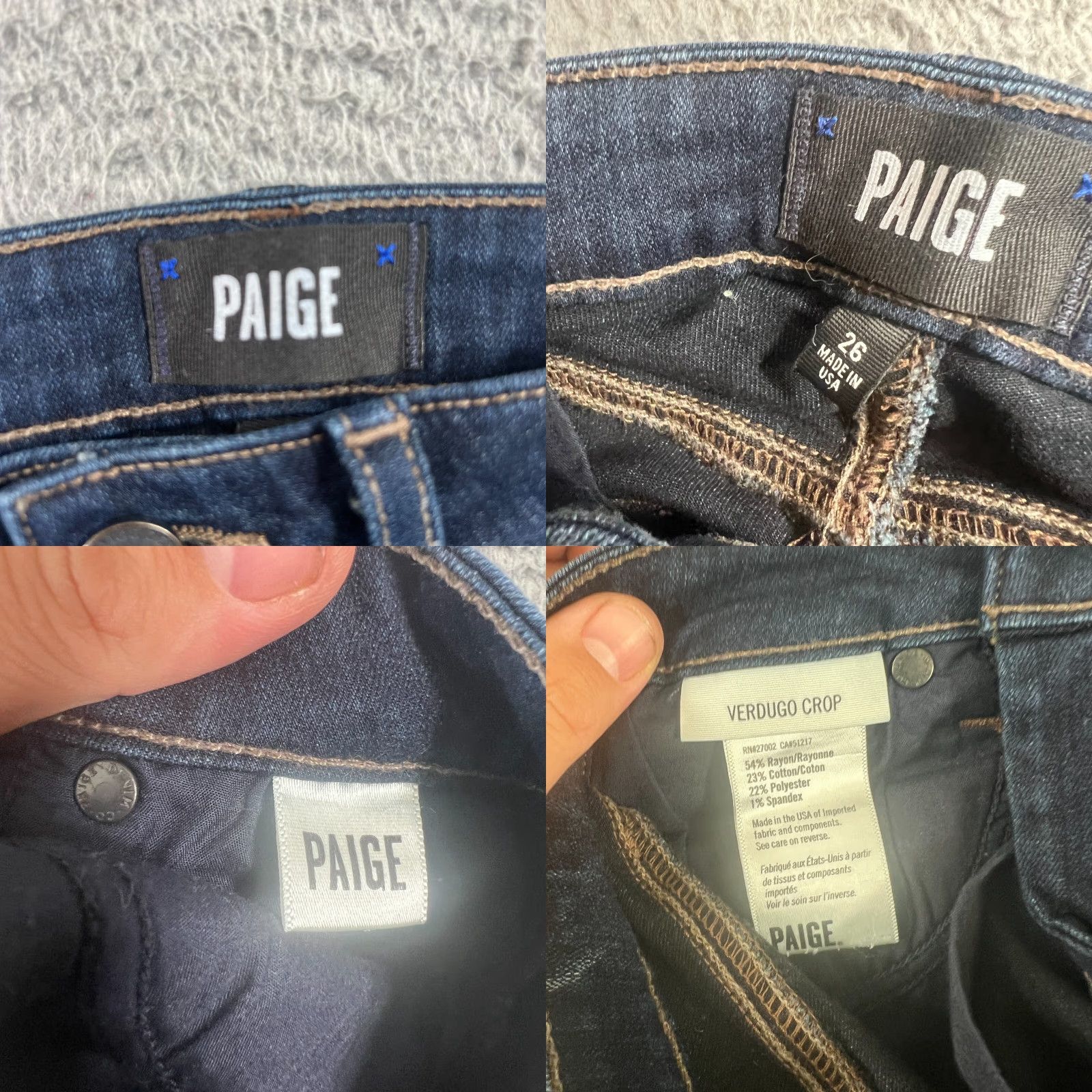 Paige Paige Jeans 26 Verdugo Skinny Cropped Ankle Dark Wash Low Rise Denim Blue Womens Size 26" / US 2 / IT 38 - 8 Thumbnail