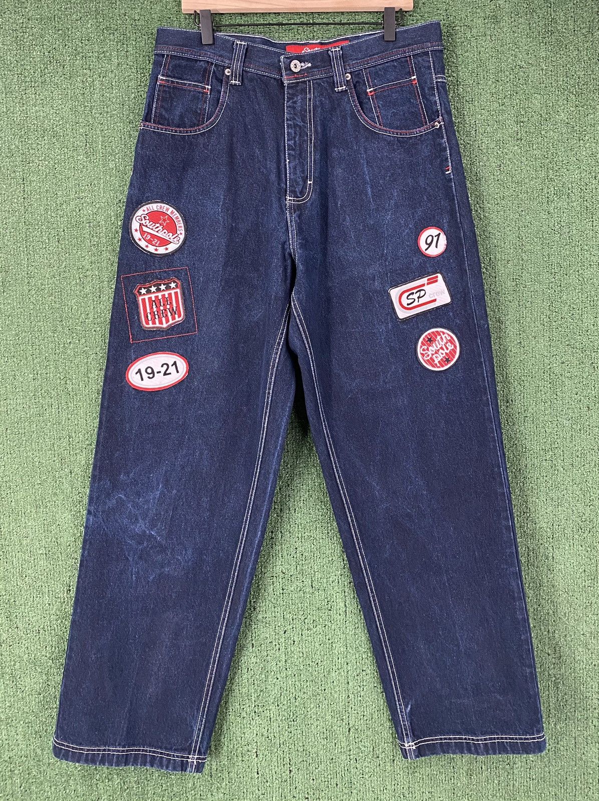 Southpole Vintage Y2K South Pole Baggy Wide Leg Patched Jeans Sz 33 Size US 33 - 1 Thumbnail