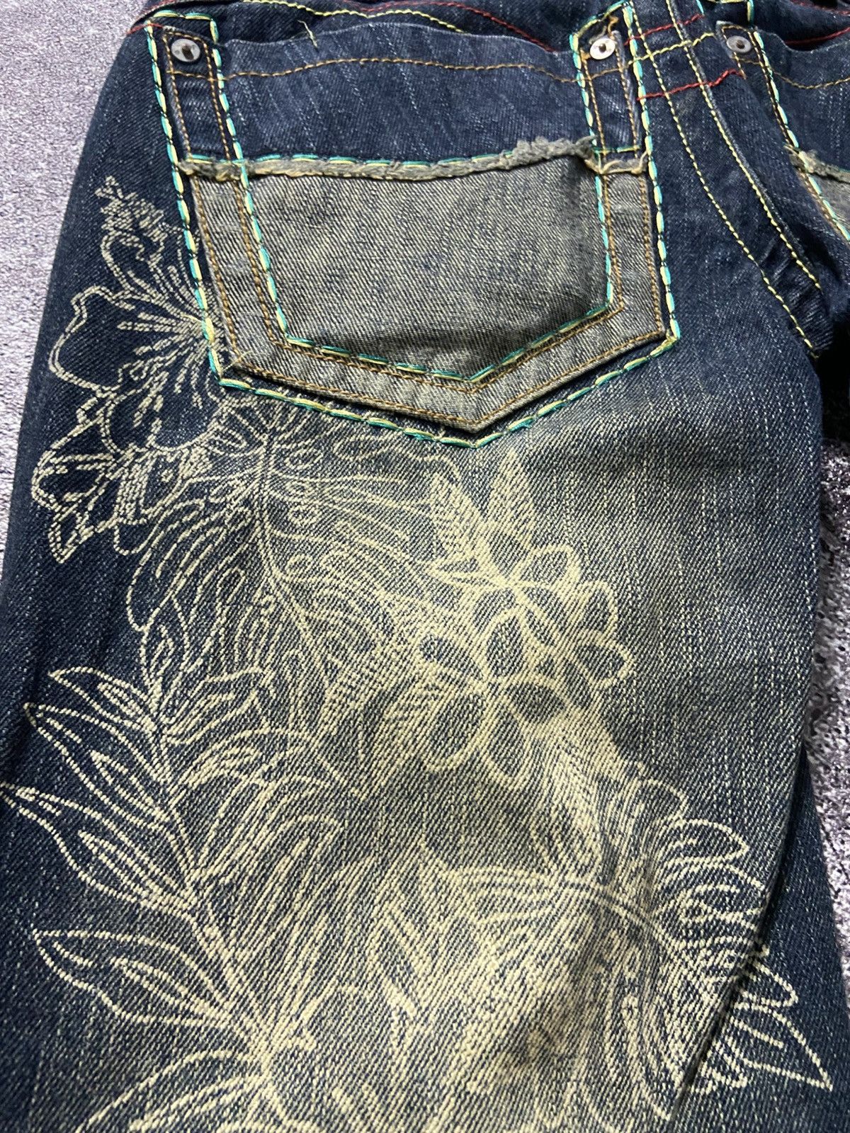 Japanese Brand Blue moon blue floral denim Size 28" / US 6 / IT 42 - 9 Thumbnail