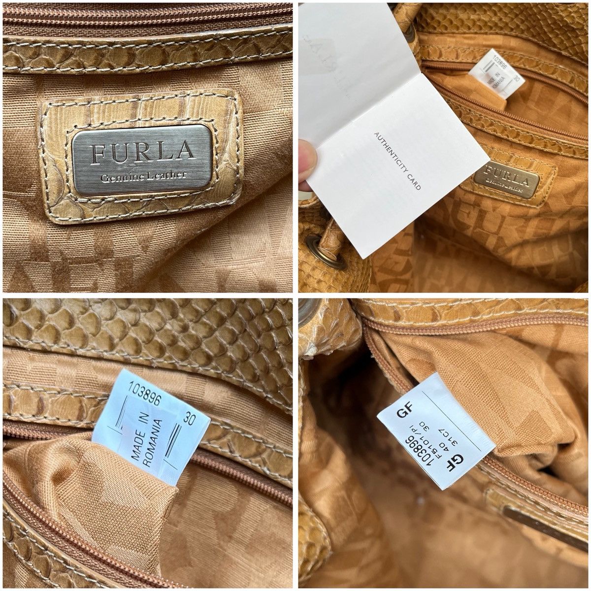 Furla Furla Carmen Python-Embossed Leather Shoulder Bag Size ONE SIZE - 11 Thumbnail
