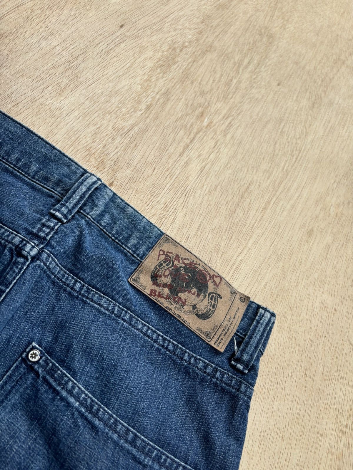 Hysteric Glamour × Japanese Brand The Fighting Suns Peace Love Denim Jeans Size US 31 - 7 Thumbnail