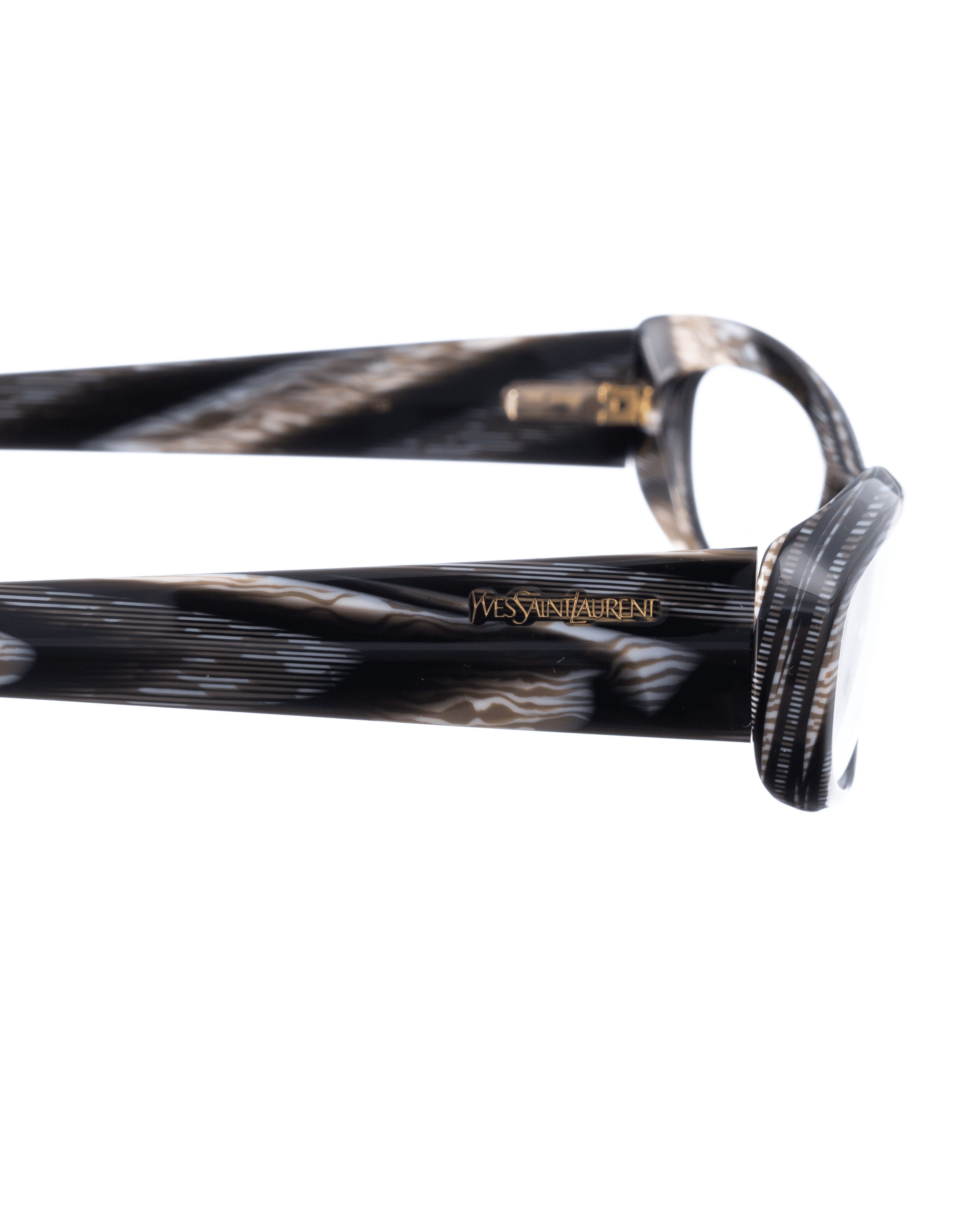 Saint Laurent Paris Yves Saint Laurent 00s Abstract Grey Cat Eye Glasses Size ONE SIZE - 3 Thumbnail