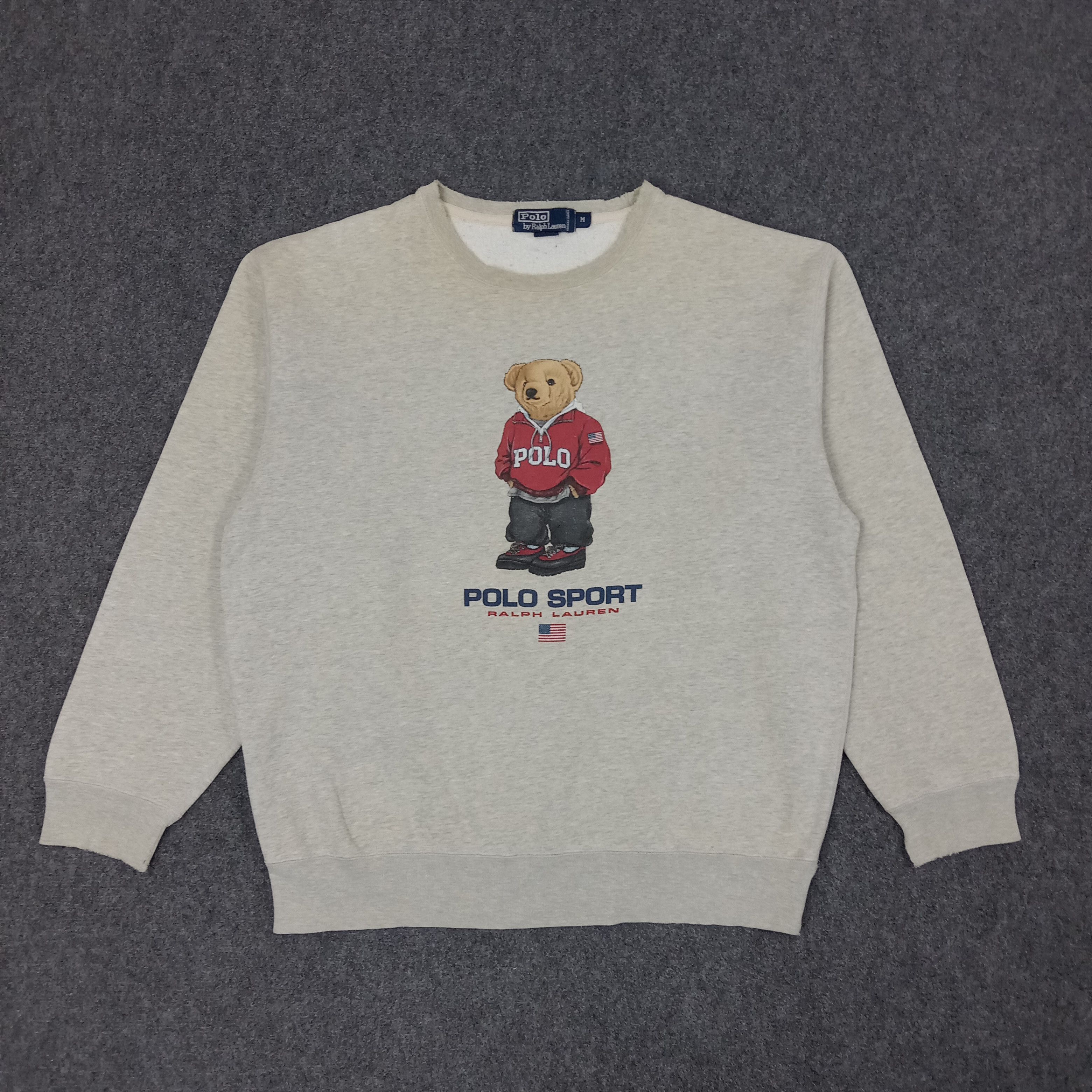 Polo Ralph Lauren × Vintage Polo Bear by Ralph Lauren Distressed Sweatshirt C218N17 Size US XL / EU 56 / 4 - 1 Thumbnail