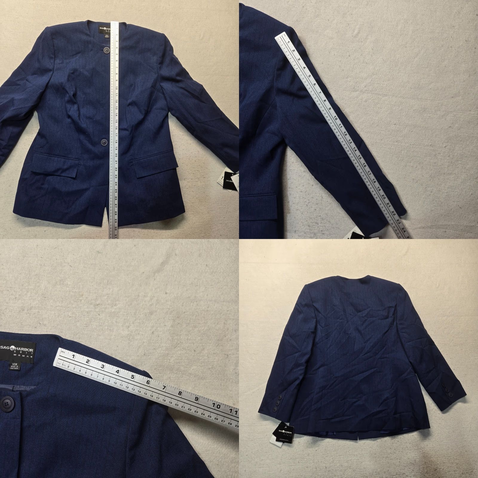 Vintage NEW SAG HARBOR Blue Long Sleeve Dress Suit Jacket Adult Women's 14w NEW Size XL / US 12-14 / IT 48-50 - 8 Thumbnail