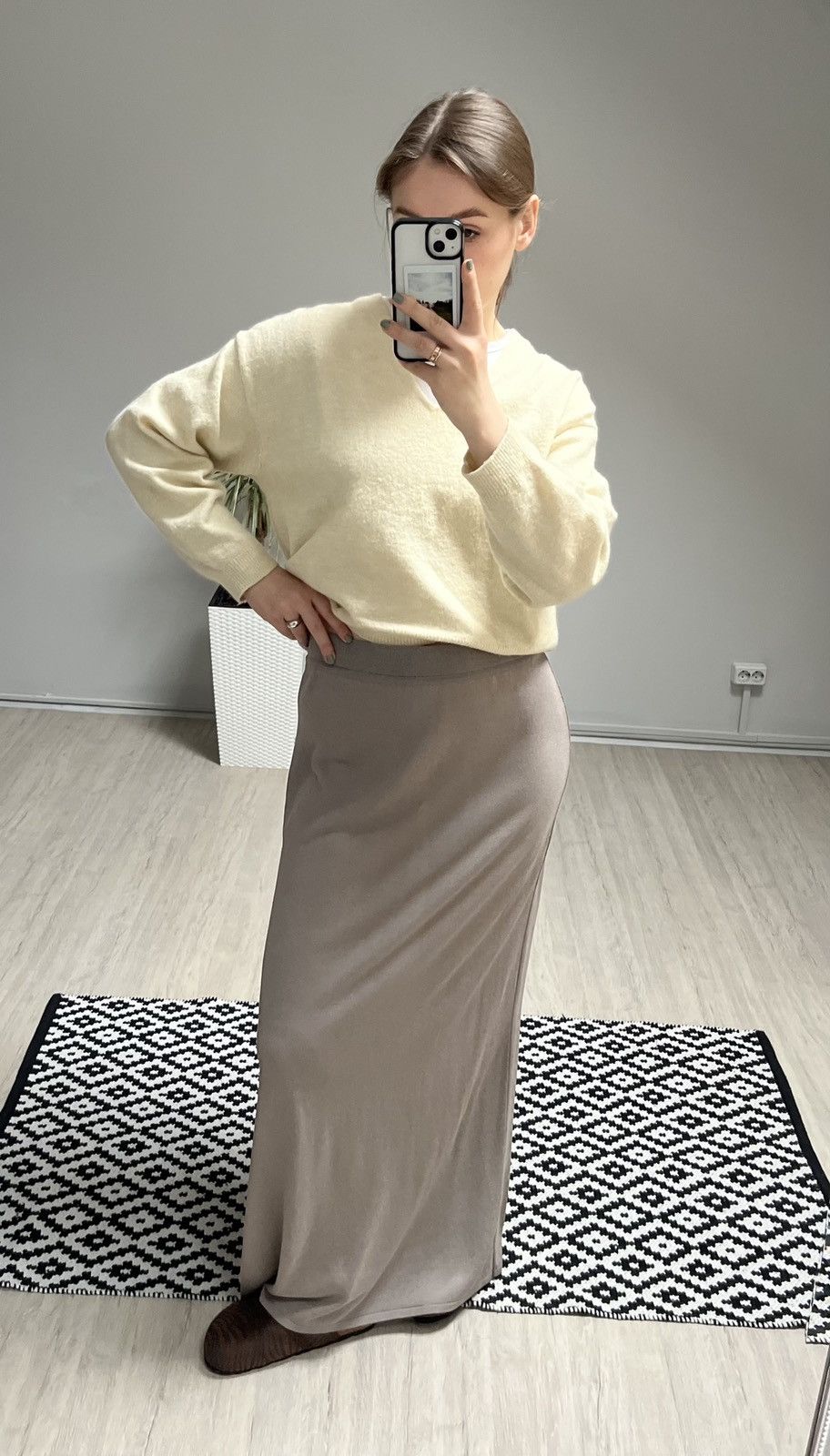 Designer × Sarah Pacini Sarah Pacini Skirt Maxi Long Beige Size 2 Size 26" / US 2 / IT 38 - 1 Thumbnail