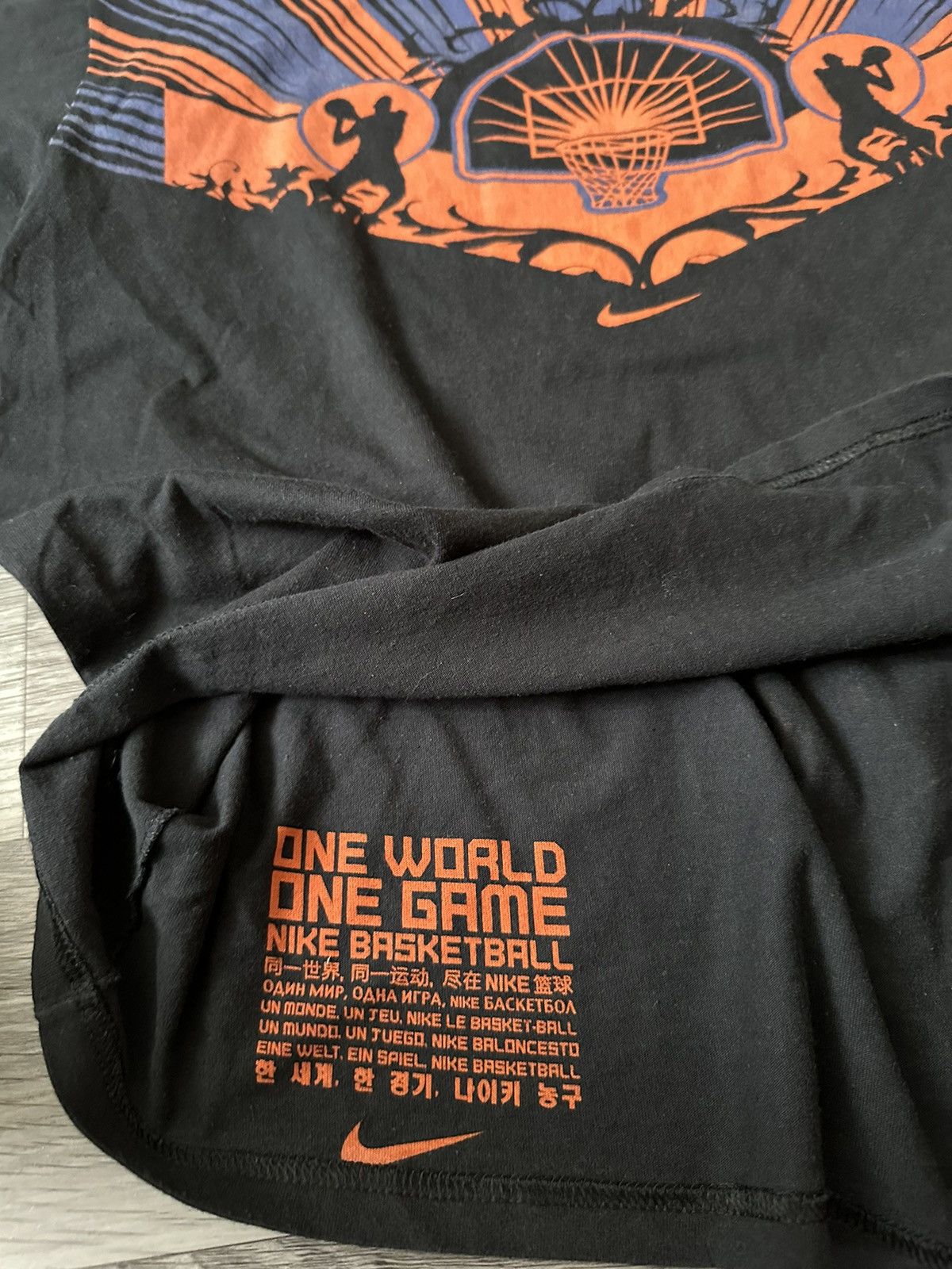 NBA × Nike × Vintage Nike Vintage Crazy Basketball Big Logo T shirt One Game hype Size US L / EU 52-54 / 3 - 7 Thumbnail