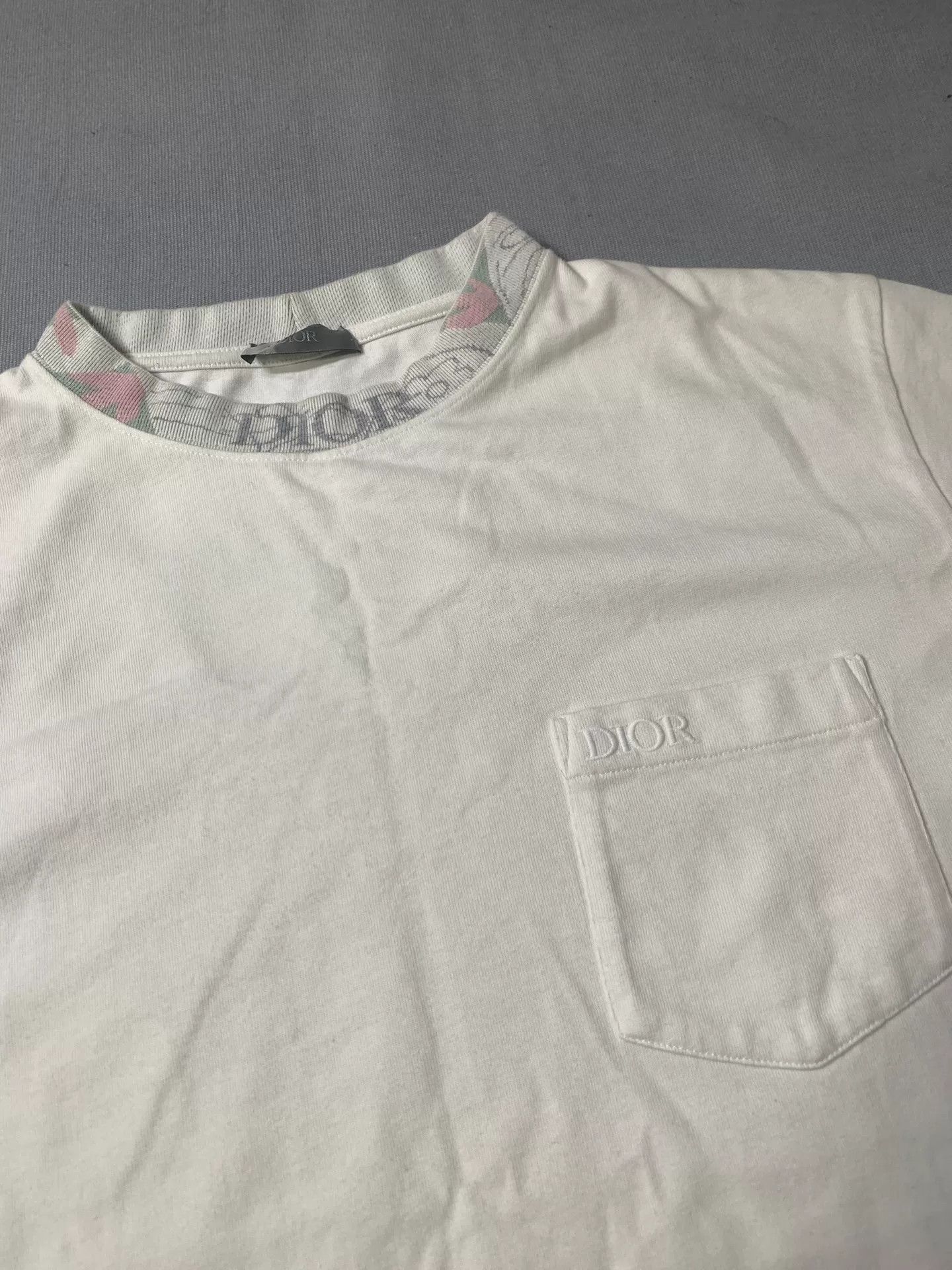Dior Dior Floral Logo Collar Short-Sleeve T-Shirt Size M / US 6-8 / IT 42-44 - 1 Thumbnail