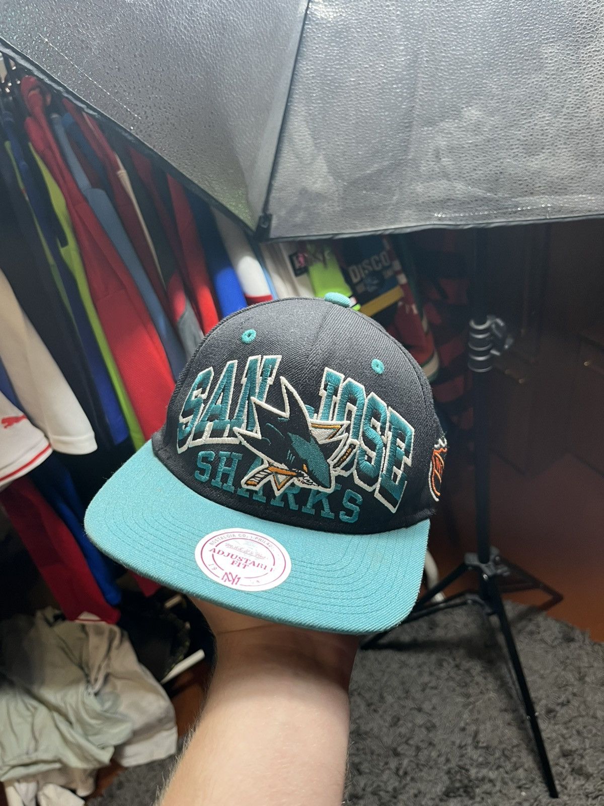 NHL SAN JOSE SHARKS NHL HOCKEY FAN PROMO CAP MICHELL&NESS Size ONE SIZE - 1 Thumbnail