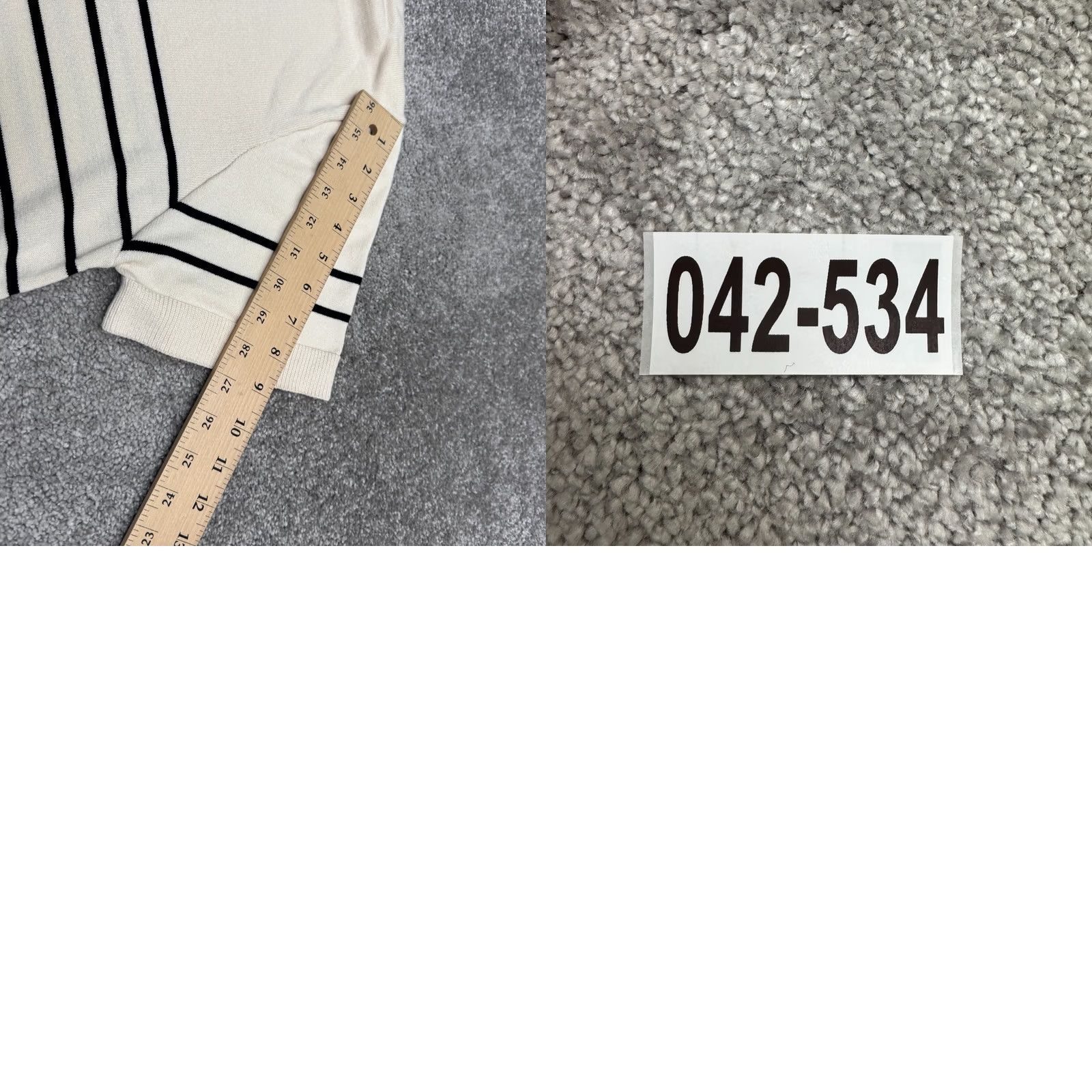 Zara Zara Midi Shift Dress Womens XL Beige Black Crew Knit Short Sleeve Striped Size 40" / US 18 - 9 Thumbnail