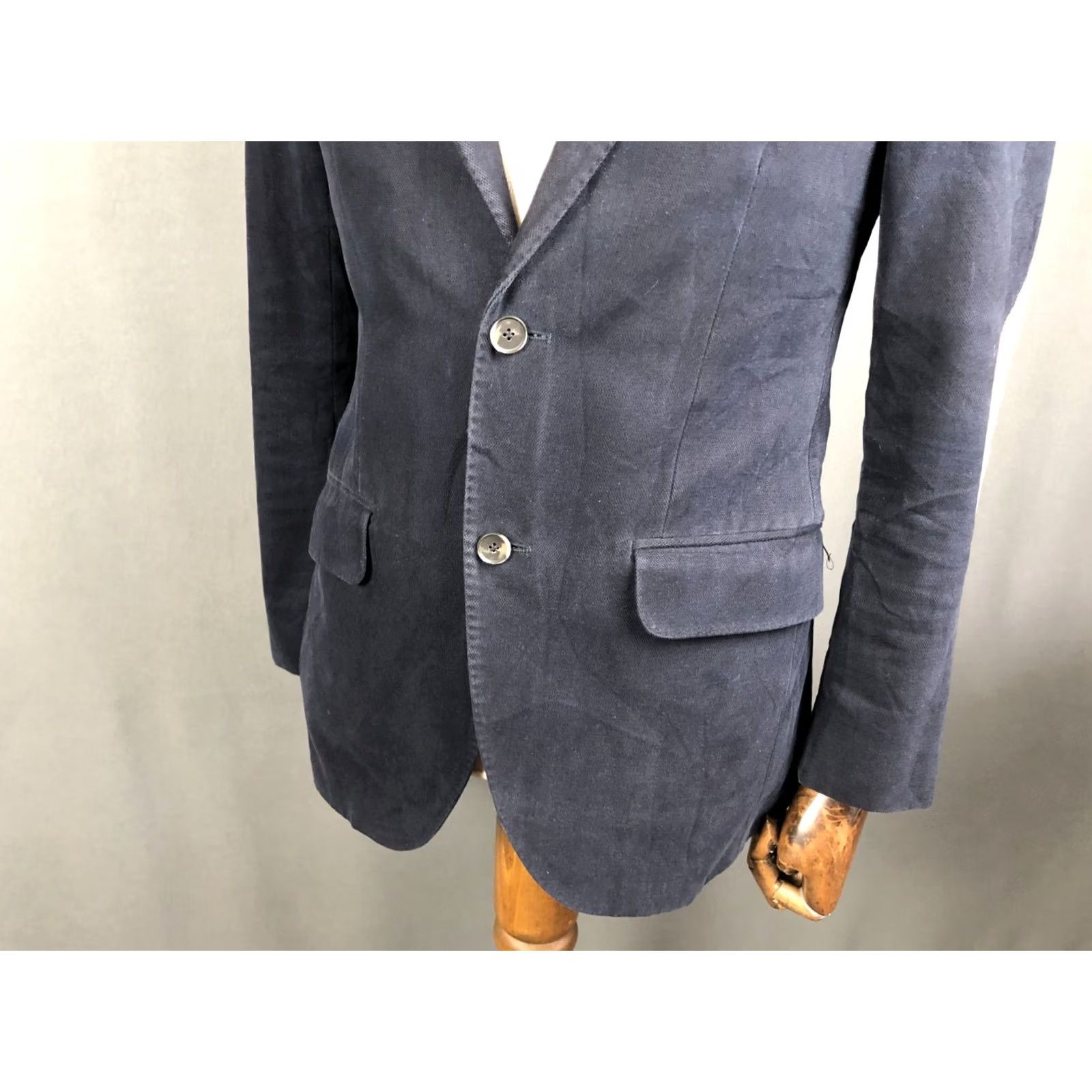 Vintage Boggi Milano Blazer Men's Cotton Dark Blue 46 Blazer Jacket Regular Length Mid-Length Button Closure Casual Vintage: No Size 46R - 6 Thumbnail