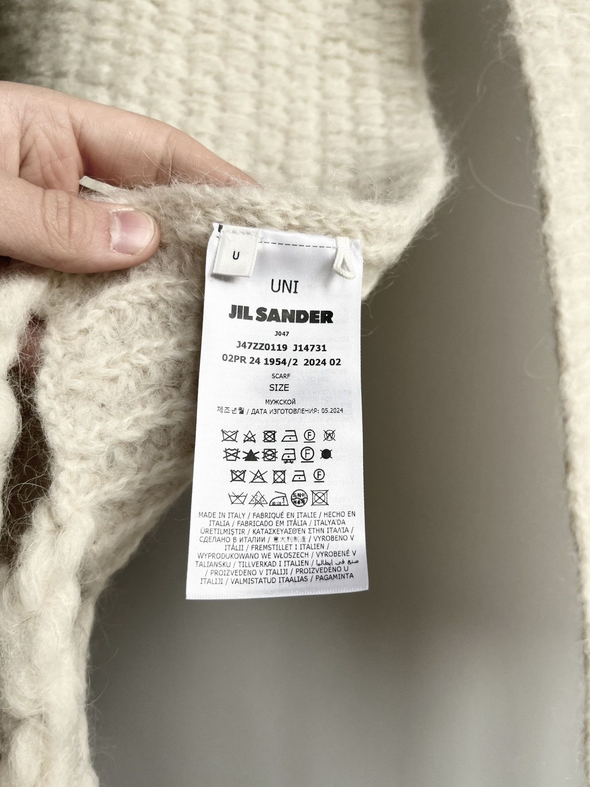 Jil Sander Jil Sander + AW24 alpaca mohair blend chunky knit scarf Size ONE SIZE - 5 Thumbnail