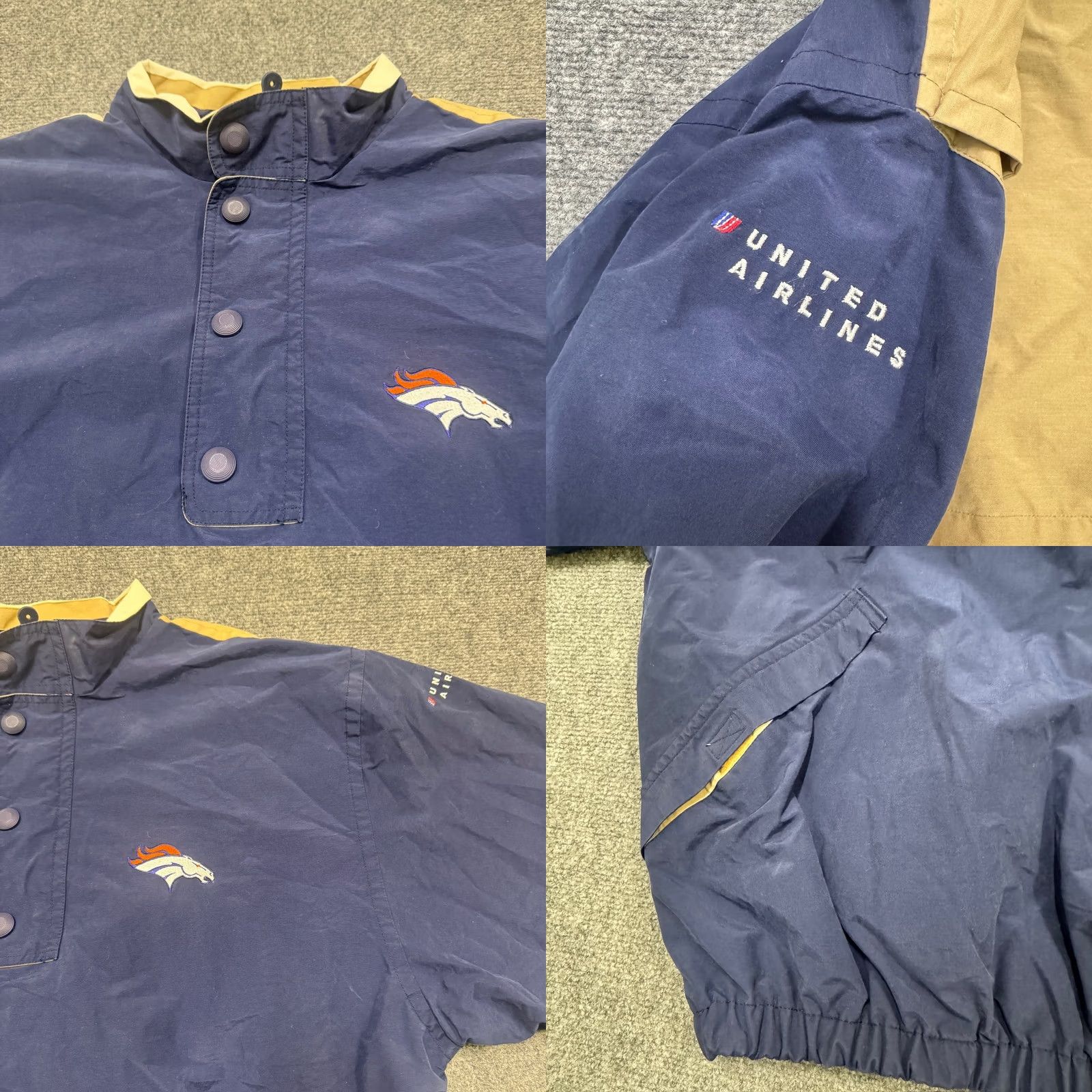 Vintage Antigua Windbreaker Jacket Mens Large Cotton Blend 1/4 Button Up Blue Denver Broncos Jacket (Pre-Owned) Size US L / EU 52-54 / 3 - 8 Thumbnail