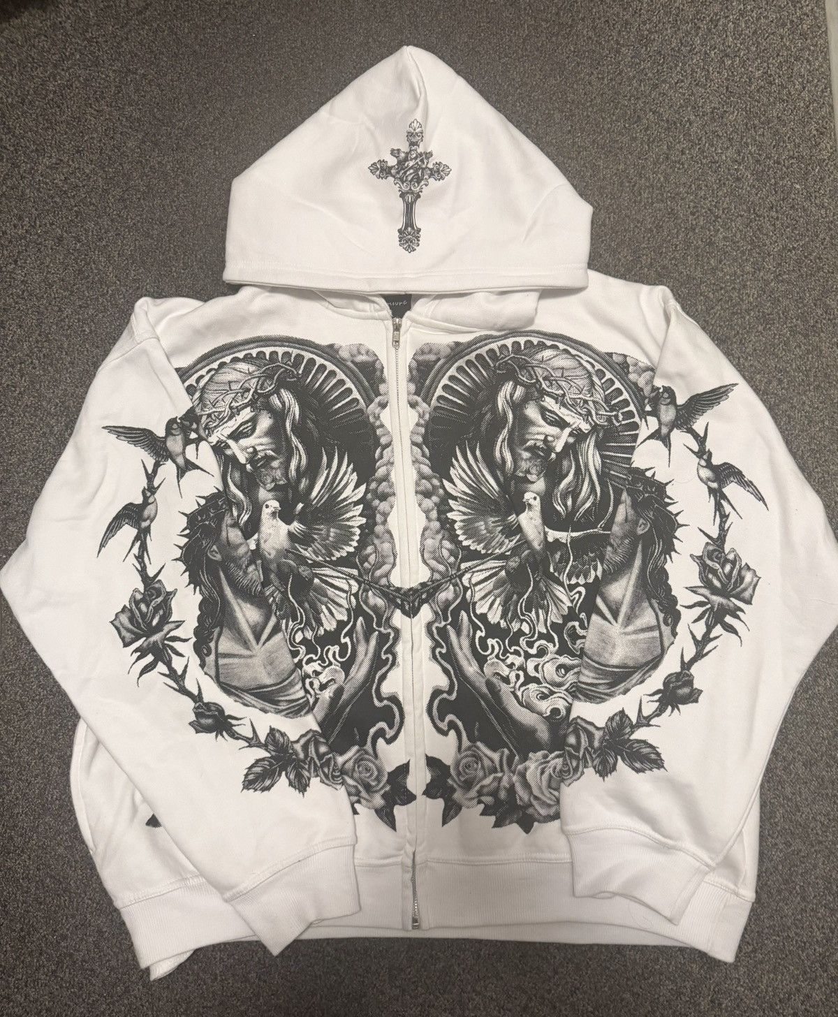 Other “FORGIVE ME” WHITE ZIP-UP HOODIE SIZE XL Size US XL / EU 56 / 4 - 1 Preview