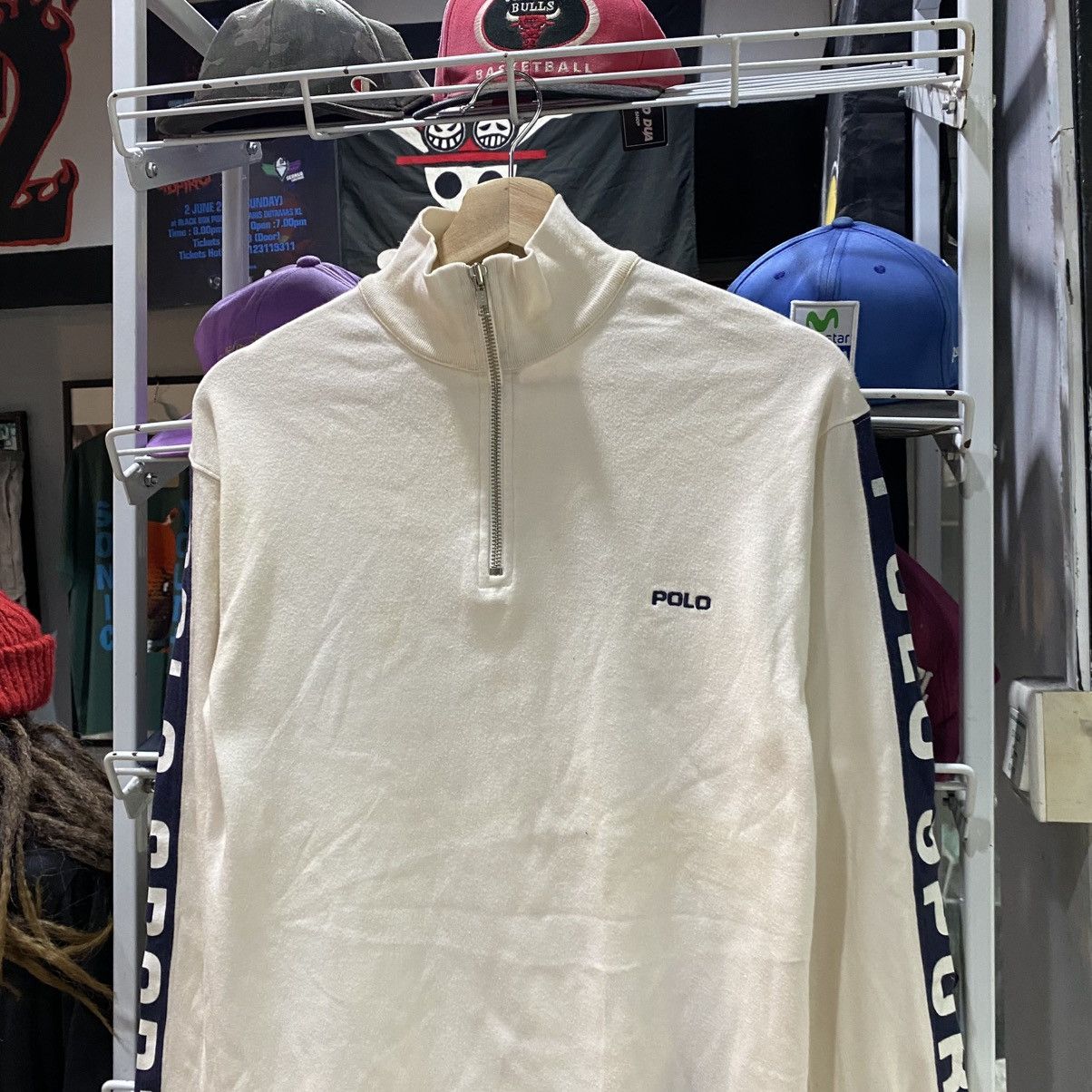 Polo Ralph Lauren × Ralph Lauren × Vintage VINTAGE POLO SPORT SIDE TAPE HALF ZIP SWEATER Size US S / EU 44-46 / 1 - 3 Thumbnail