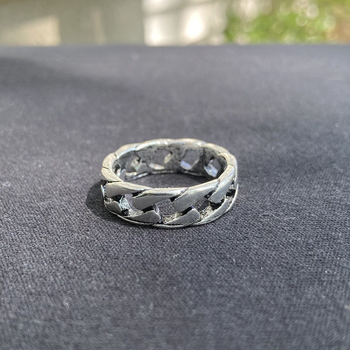 Jewelry Solid Stainless Steel Ring Cuban Link Ring Size 9 Size ONE SIZE - 1 Thumbnail
