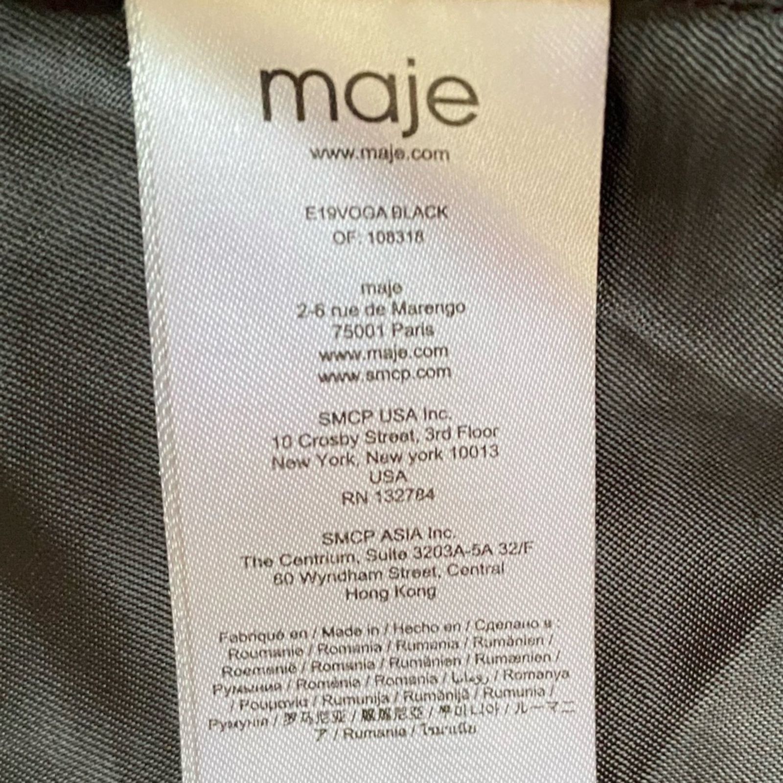 Maje MAJE VOGA $565 Black Double-Breasted Crepe Blazer FR42 US 10 Size L / US 10 / IT 46 - 9 Thumbnail