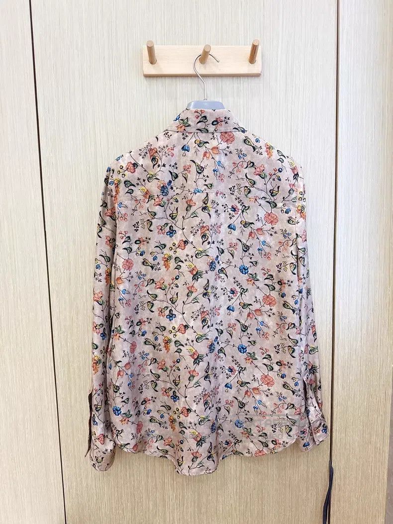 Loro Piana Loro Piana Vintage floral long-sleeved shirt mulberry silk Size XS / US 0-2 / IT 36-38 - 3 Thumbnail
