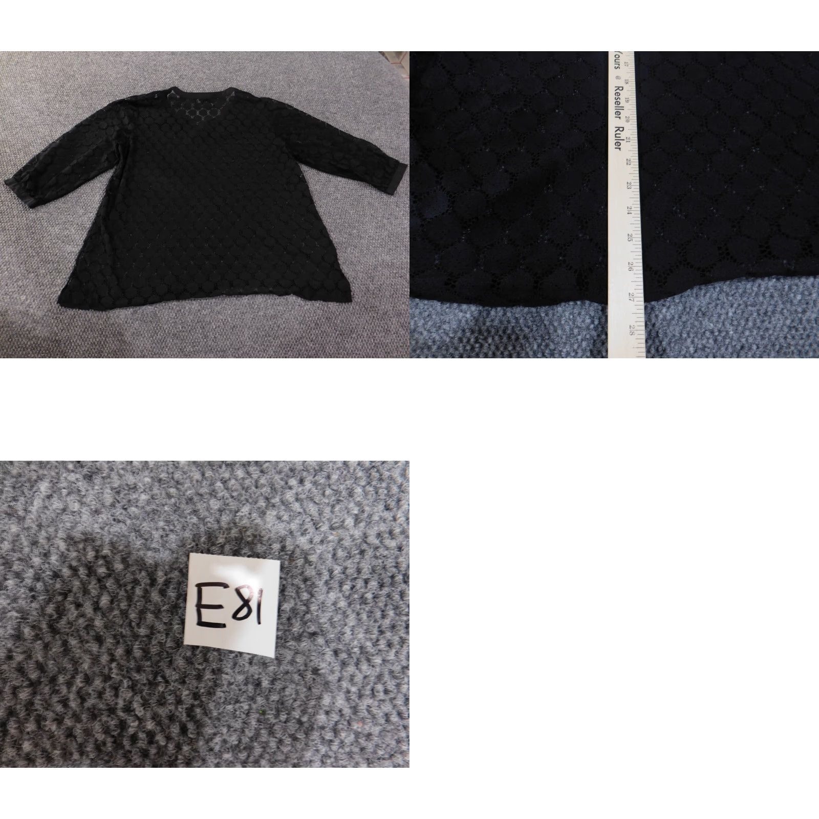 Vintage Susan Graver Blouse XL Womens V-Neck Lace Sheer Nylon Pullover Black Top Size XL / US 12-14 / IT 48-50 - 8 Thumbnail
