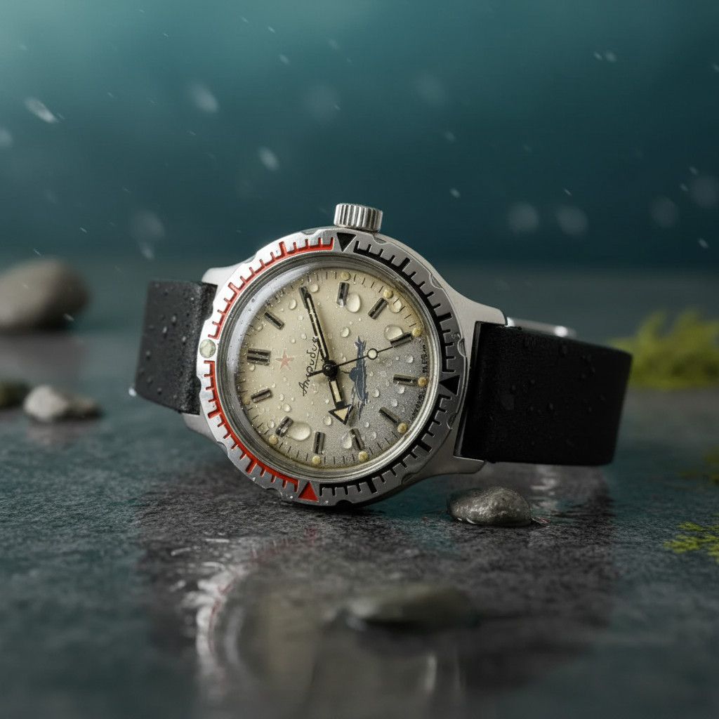 Vintage Vostok Amphibia Mechanical Diver Men's Watch Red Star 661 Size ONE SIZE - 6 Thumbnail