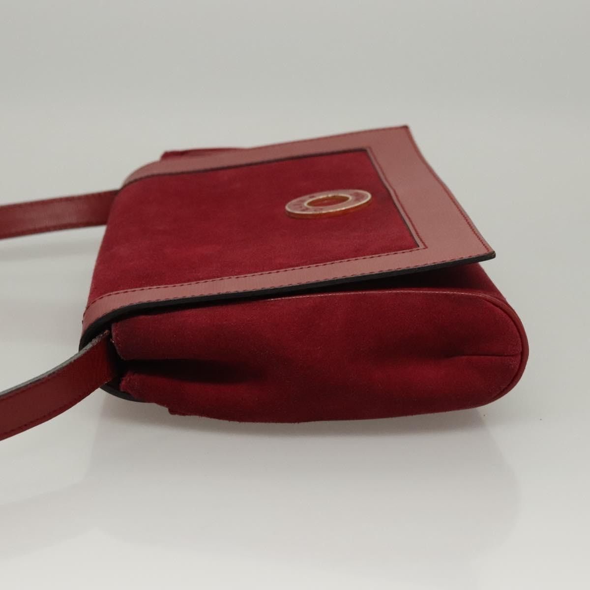Celine CELINE Shoulder Bag Suede Leather Red Gold Size ONE SIZE - 5 Thumbnail