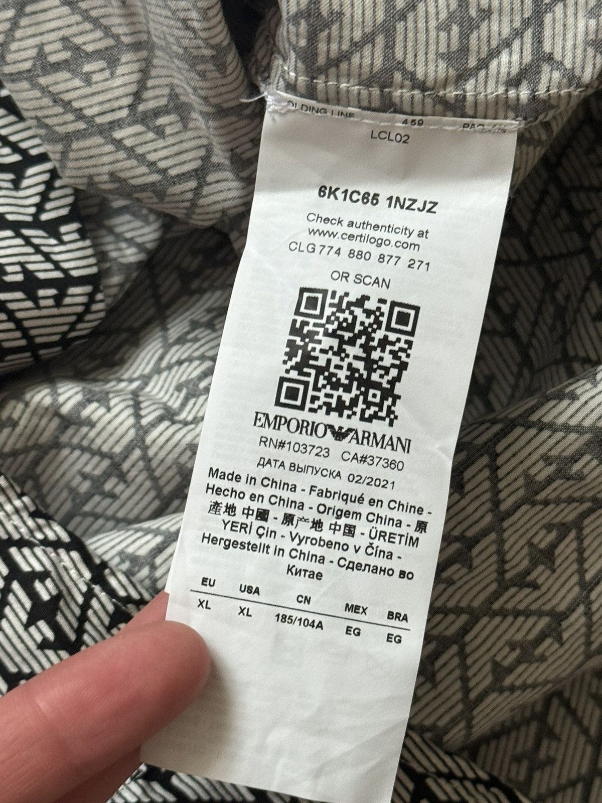Armani × Emporio Armani × Giorgio Armani Emporio Armani XL all printed multilogo shirt button up dres Size US XL / EU 56 / 4 - 10 Thumbnail