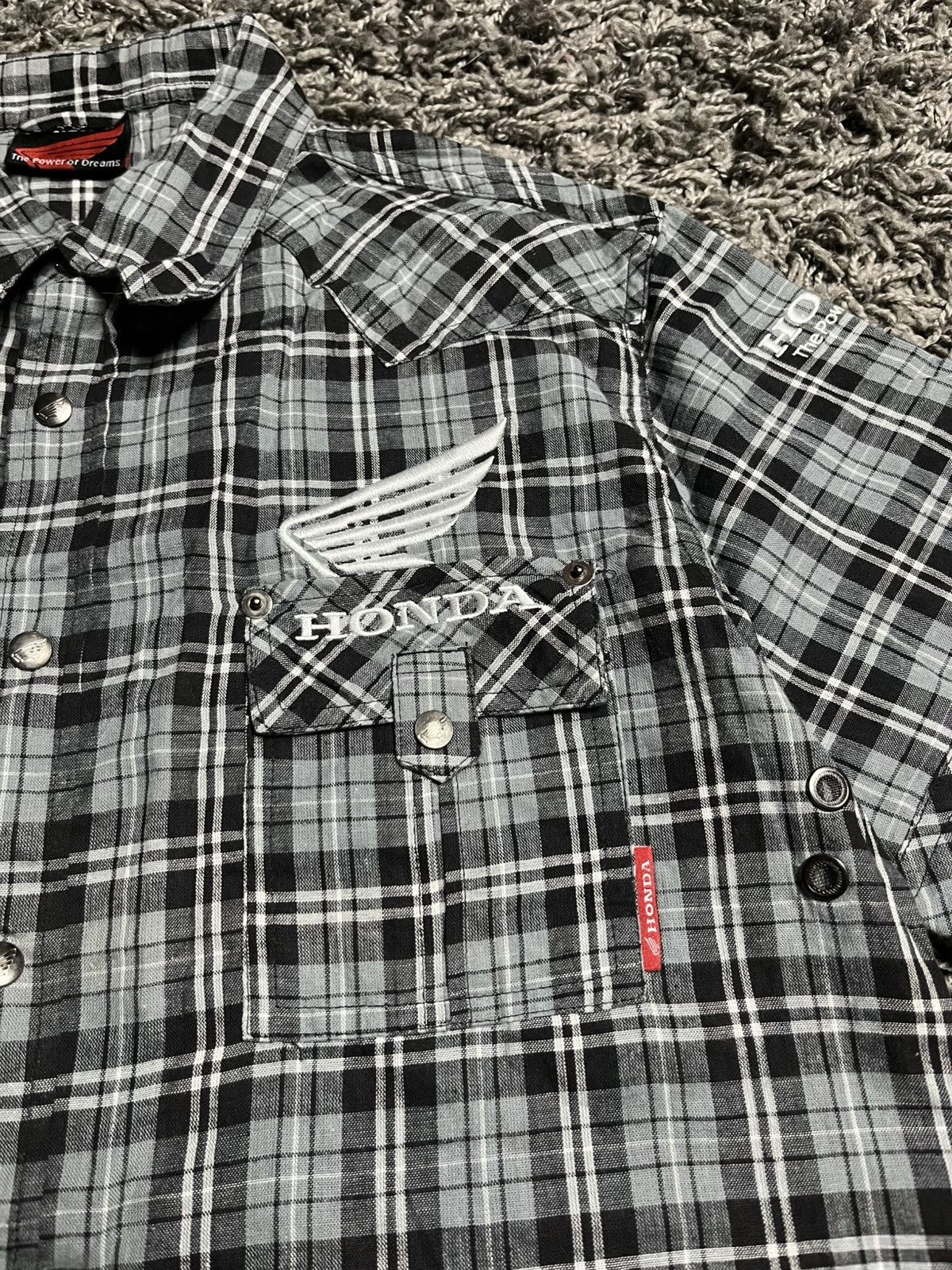Honda Honda Racing "Motor Spirit" Plaid Shirt Y2K Aesthetic Size US S / EU 44-46 / 1 - 3 Thumbnail