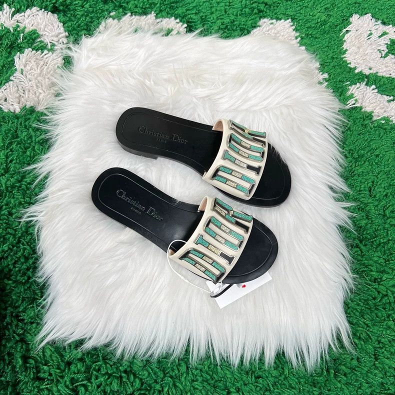 Dior Dior Turquoise Letter Slide Sandals-2505 Size US 5.5 / EU 38 - 2 Thumbnail